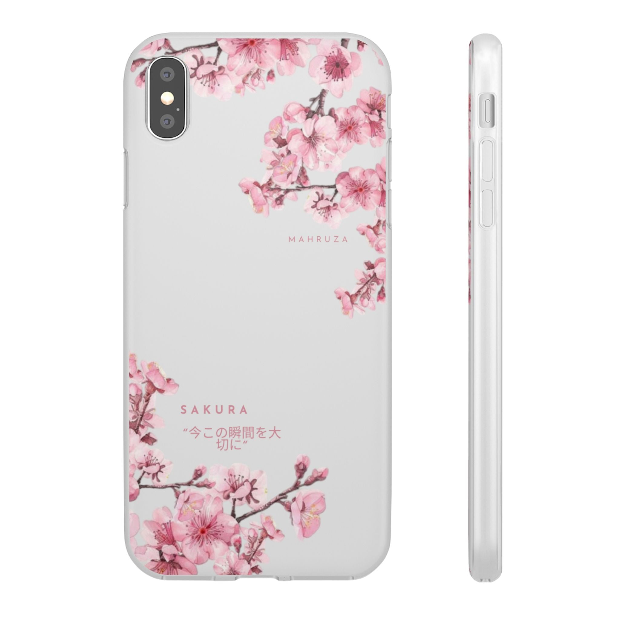 Cherry Blossom Sakura Phone Case — Flexible Clear Floral iPhone Cover