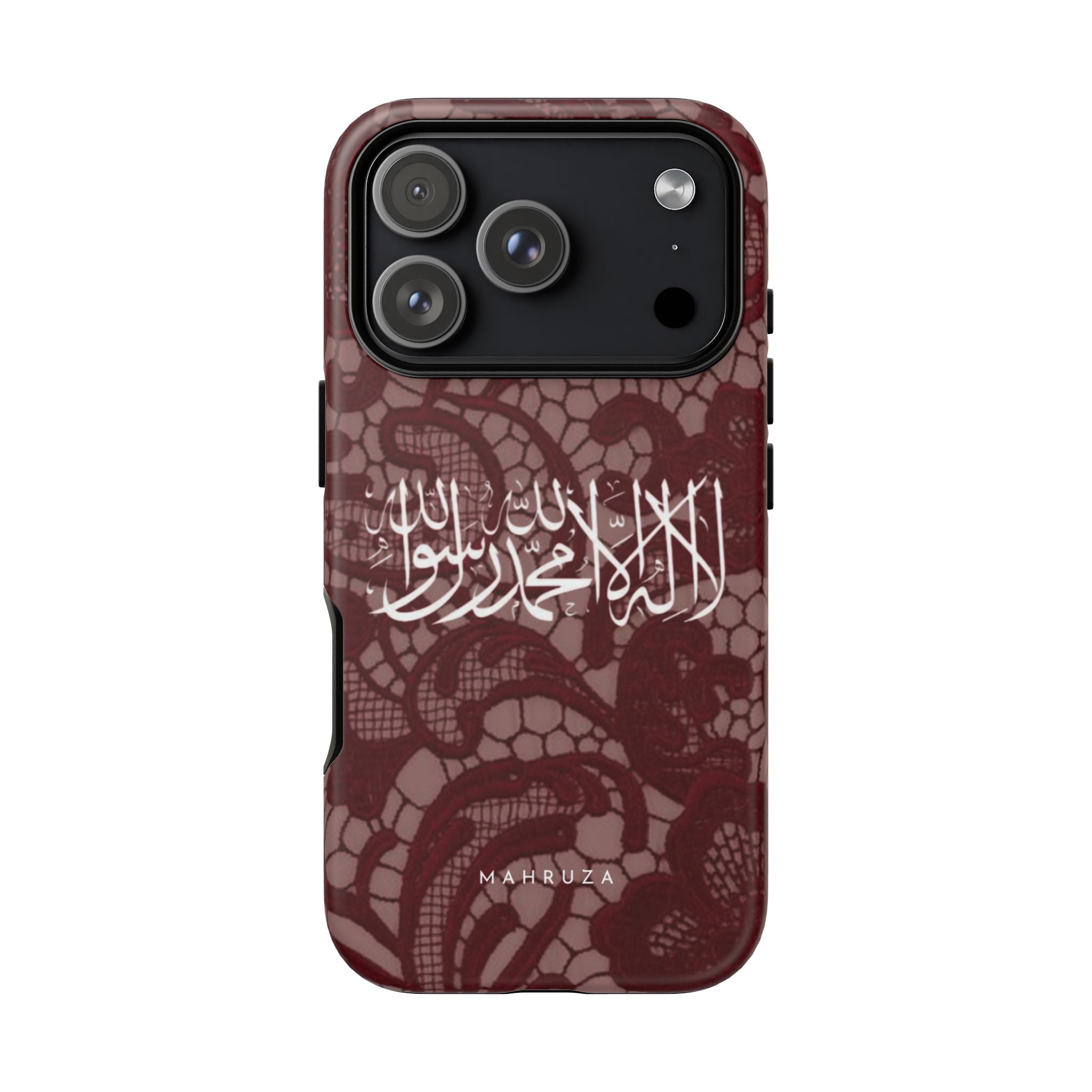 Islamic Script Lace Phone Case — Shahada Calligraphy Protective Tough Case
