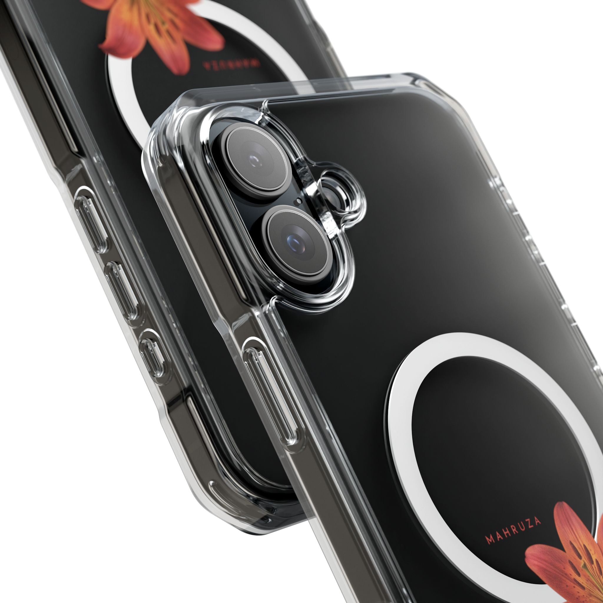 Clear Magnetic Phone Case — Lily Floral MagSafe-Compatible Design