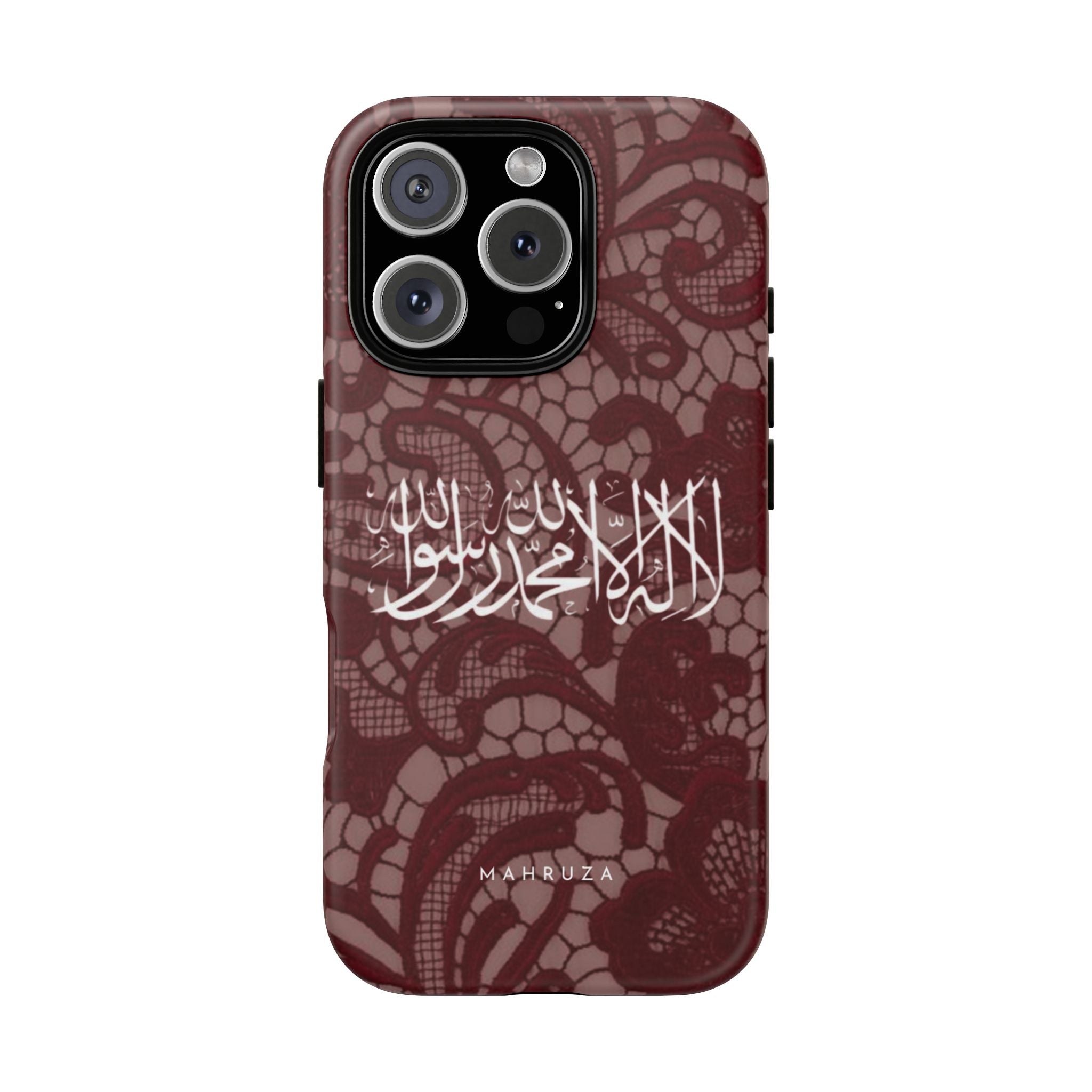 Islamic Script Lace Phone Case — Shahada Calligraphy Protective Tough Case