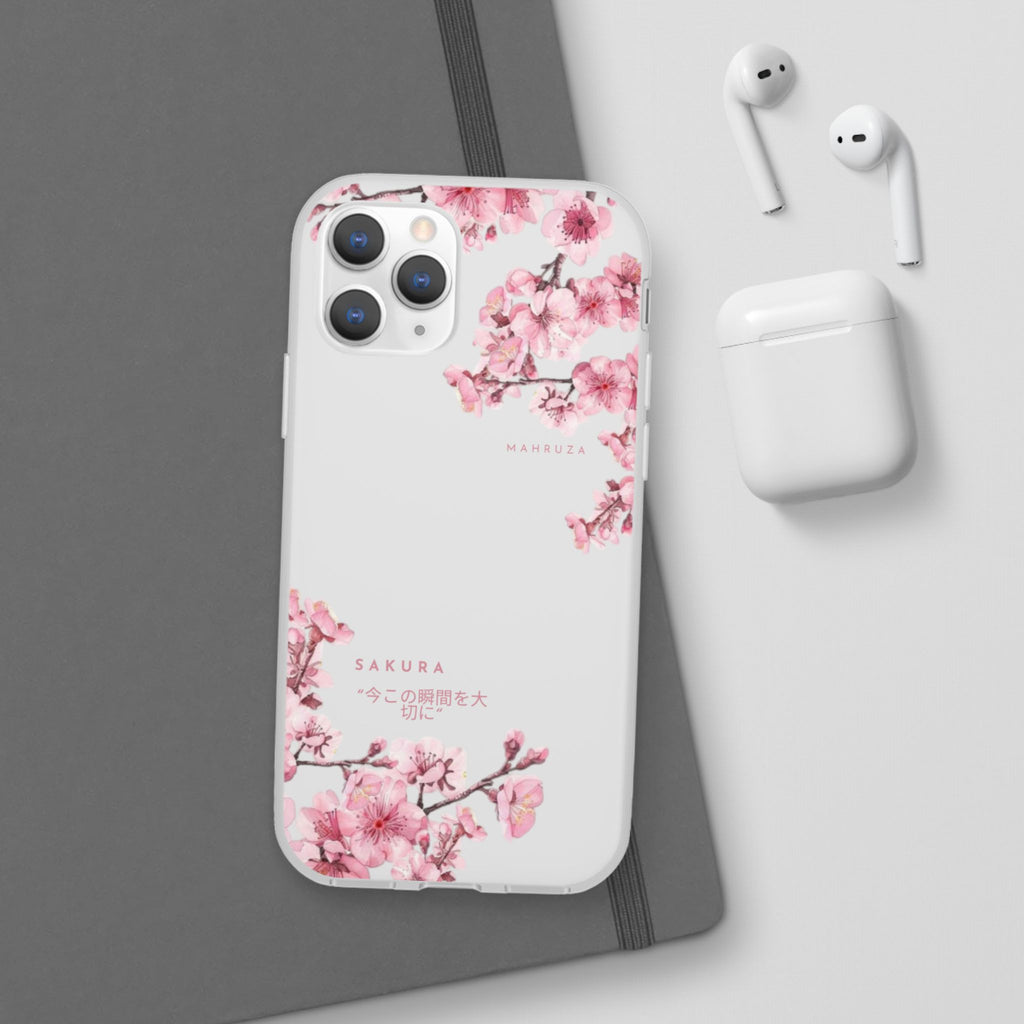Cherry Blossom Sakura Phone Case — Flexible Clear Floral iPhone Cover