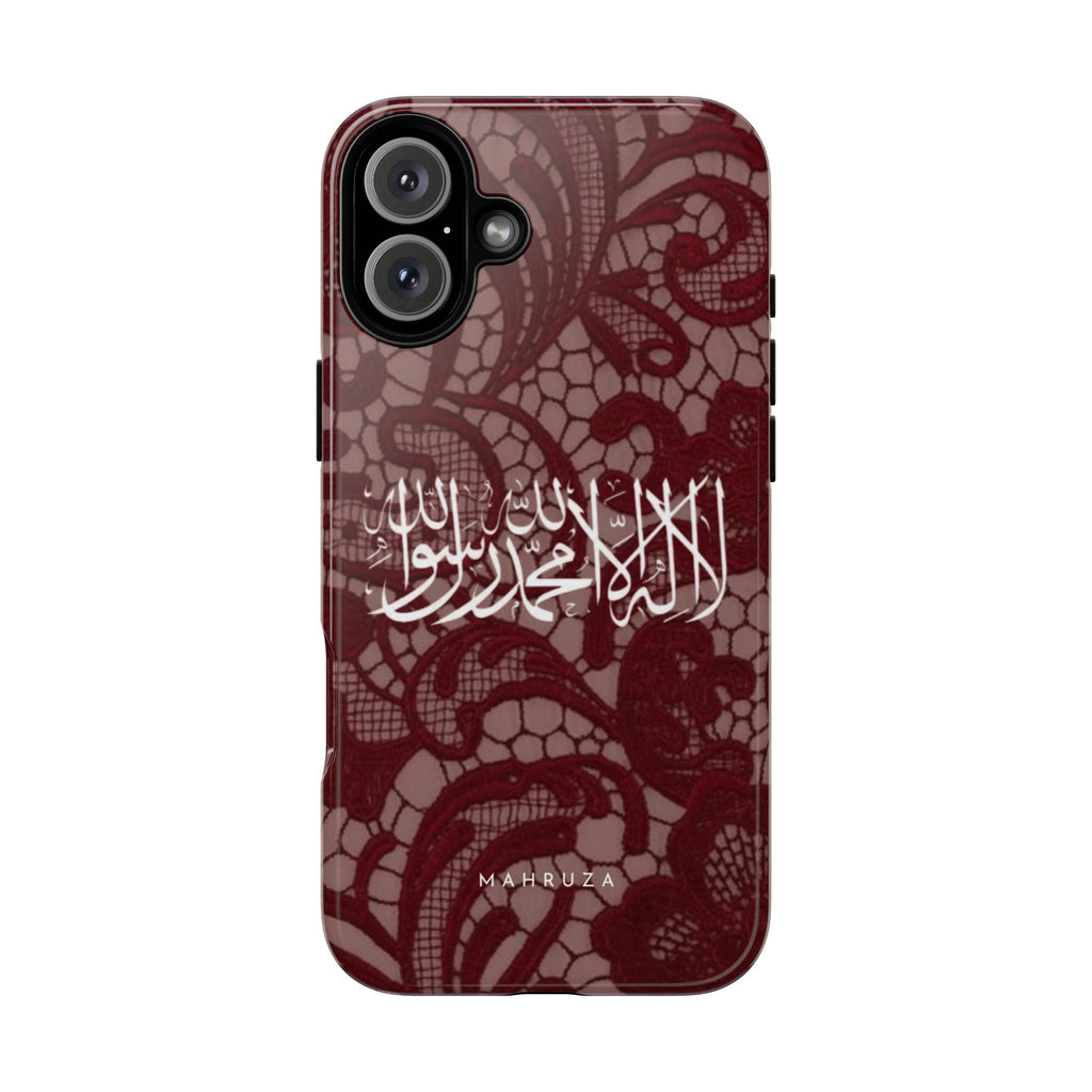 Islamic Script Lace Phone Case — Shahada Calligraphy Protective Tough Case