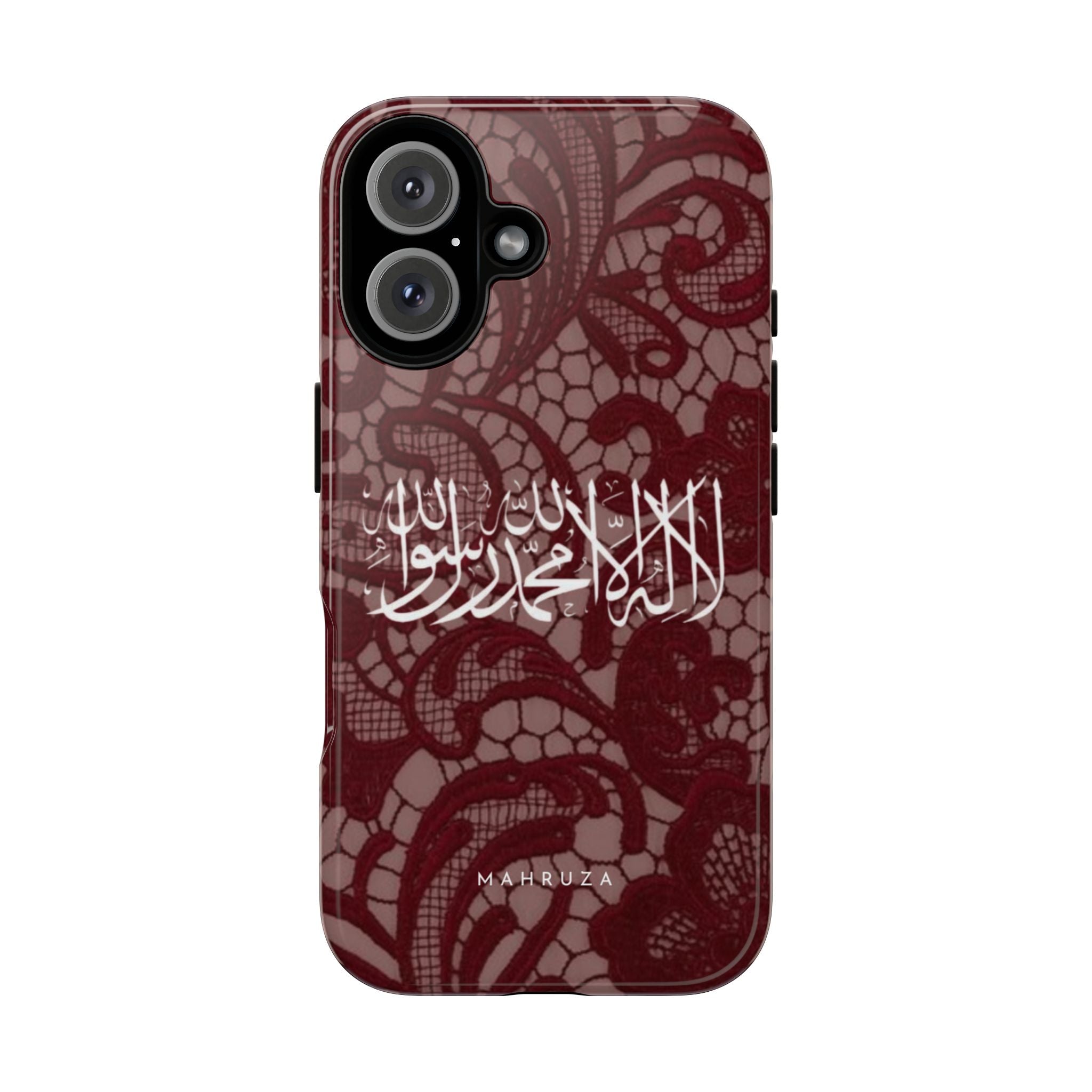 Islamic Script Lace Phone Case — Shahada Calligraphy Protective Tough Case