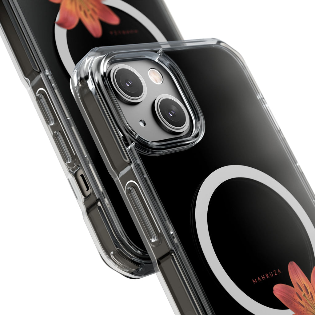Clear Magnetic Phone Case — Lily Floral MagSafe-Compatible Design