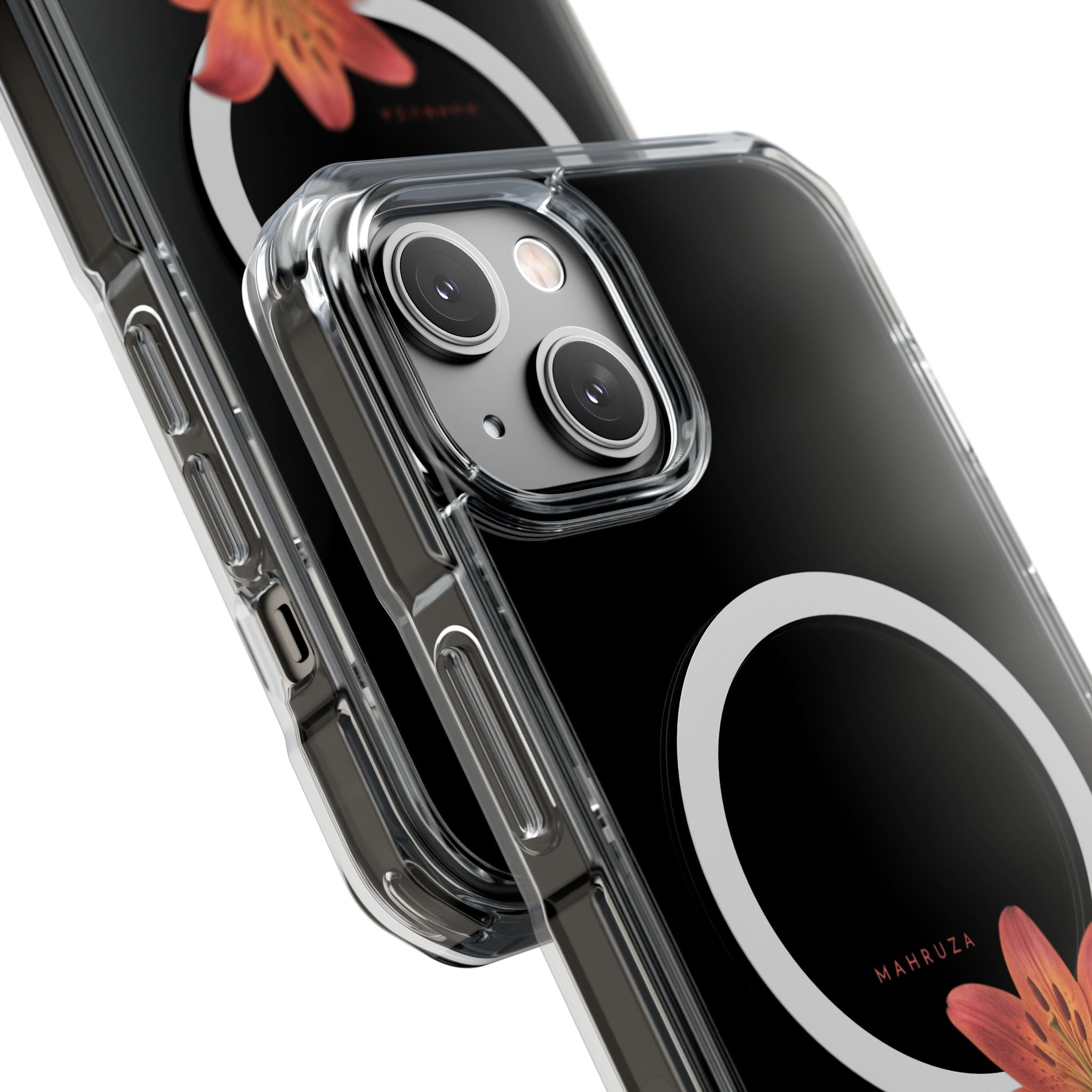 Clear Magnetic Phone Case — Lily Floral MagSafe-Compatible Design