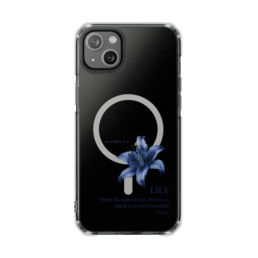 Clear Magnetic Phone Case — Blue Lily Design
