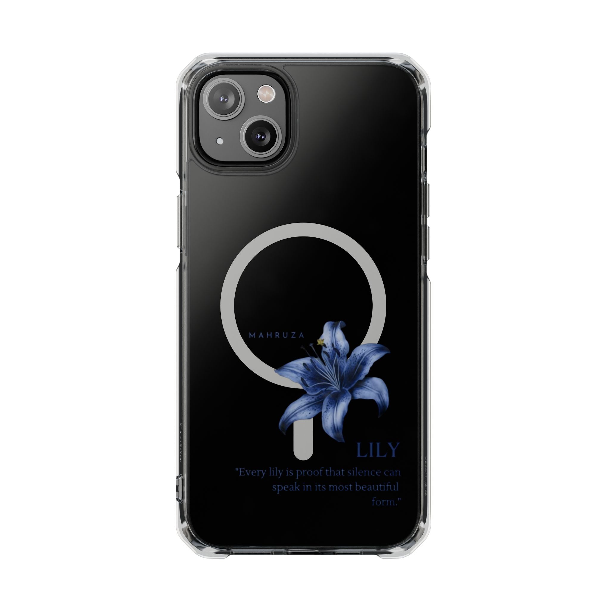 Clear Magnetic Phone Case — Blue Lily Design