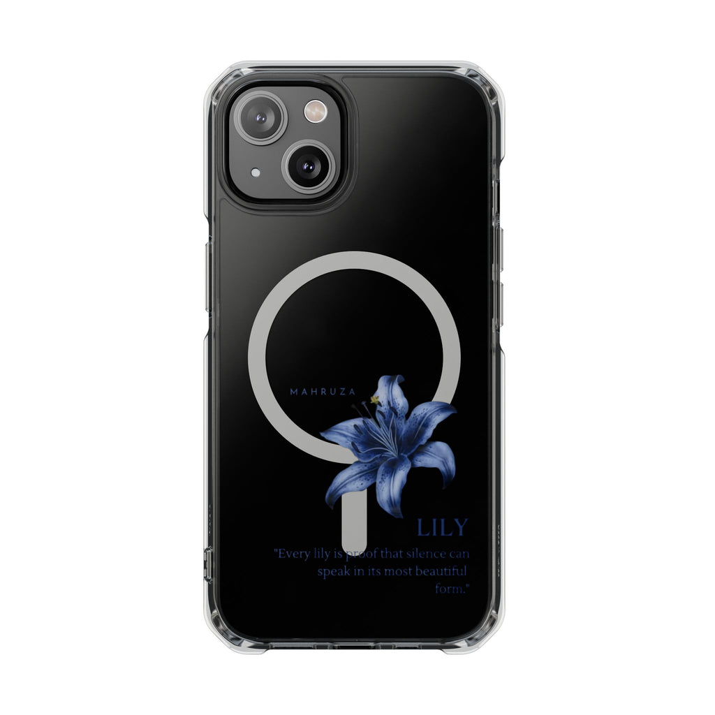 Clear Magnetic Phone Case — Blue Lily Design