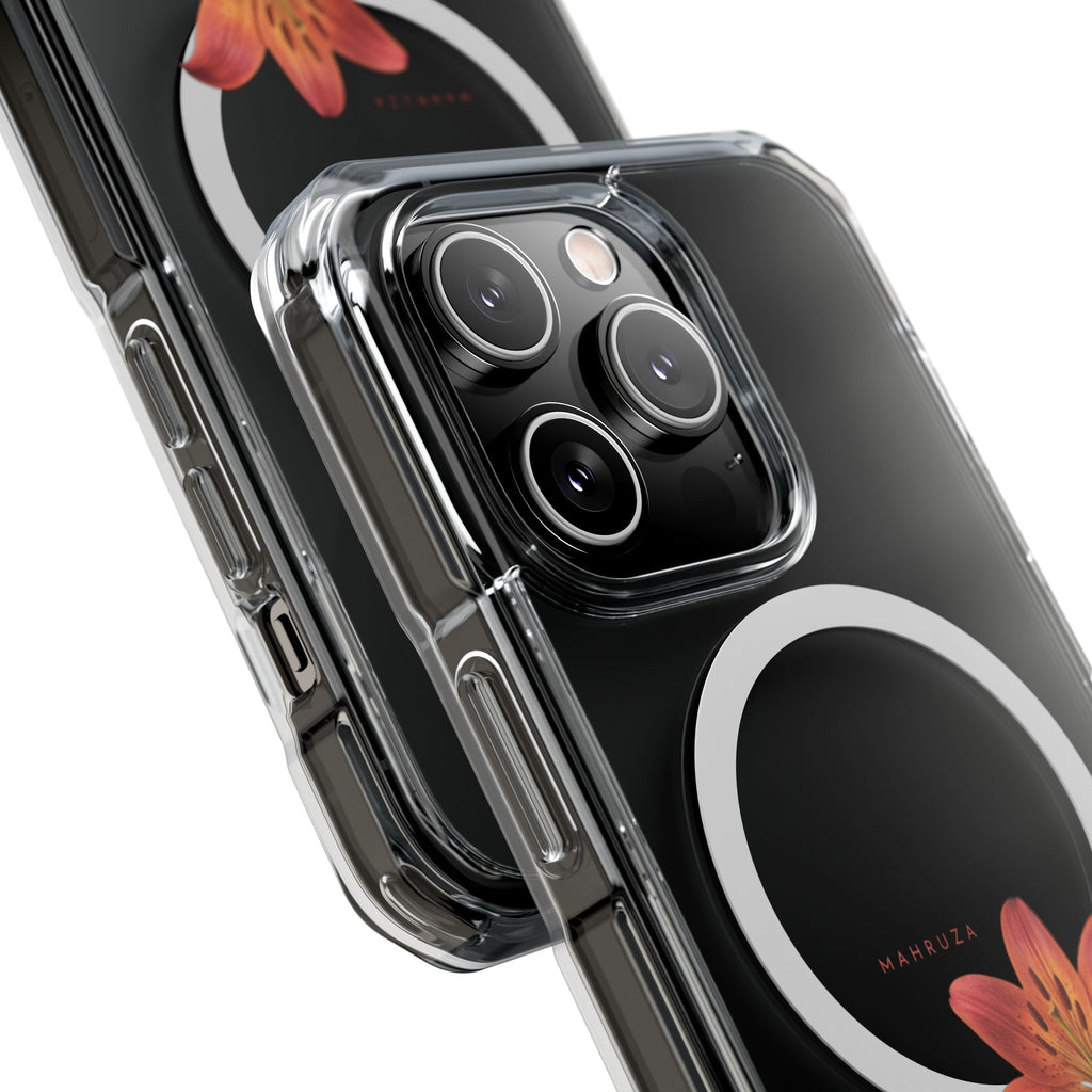 Clear Magnetic Phone Case — Lily Floral MagSafe-Compatible Design