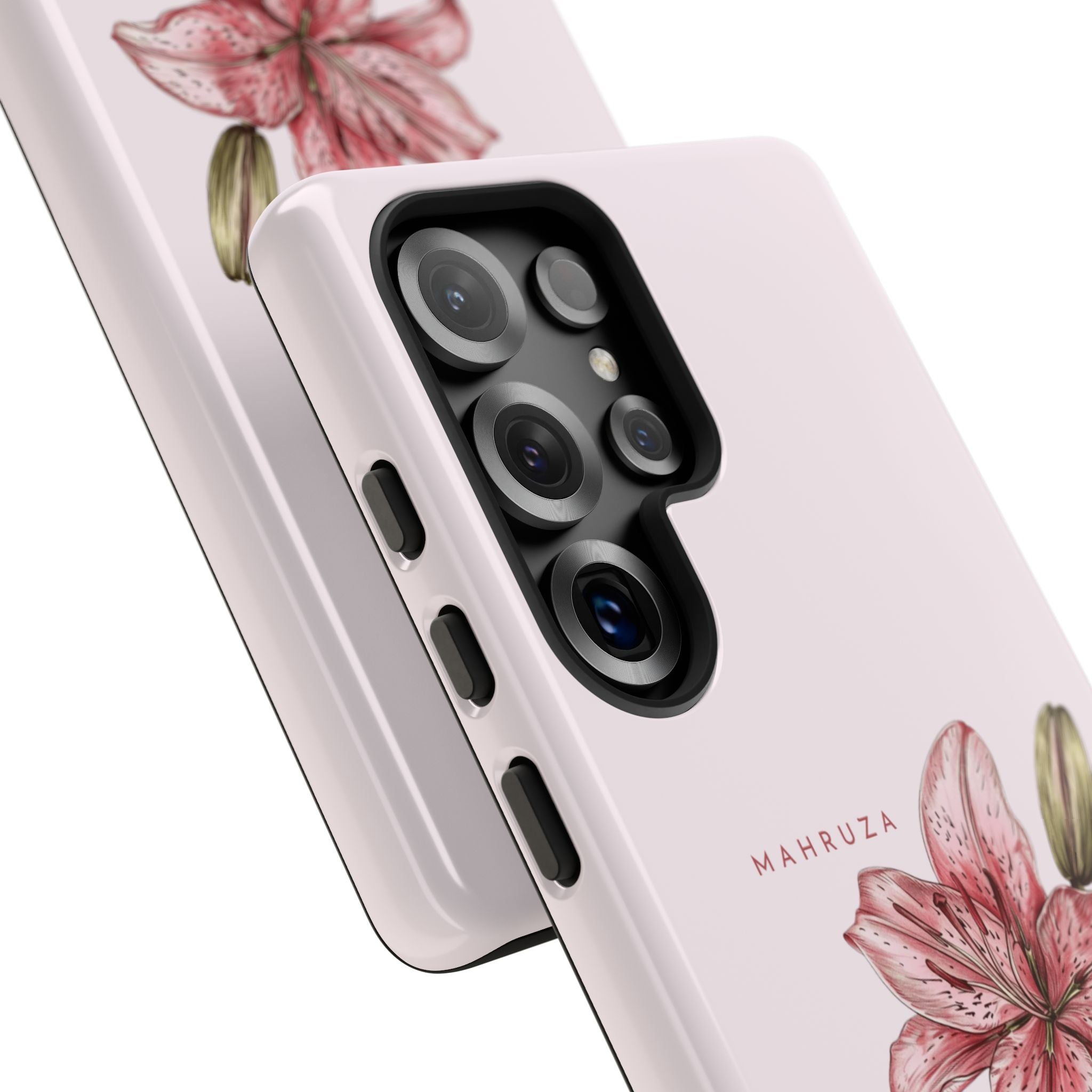 Lily Floral Tough Phone Case — Pink Botanical Quote Protective Cover