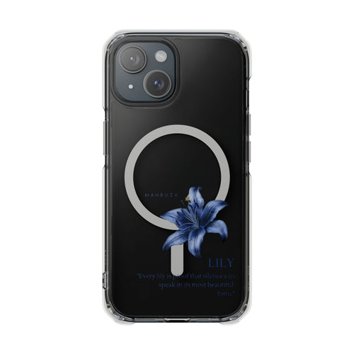 Clear Magnetic Phone Case — Blue Lily Design