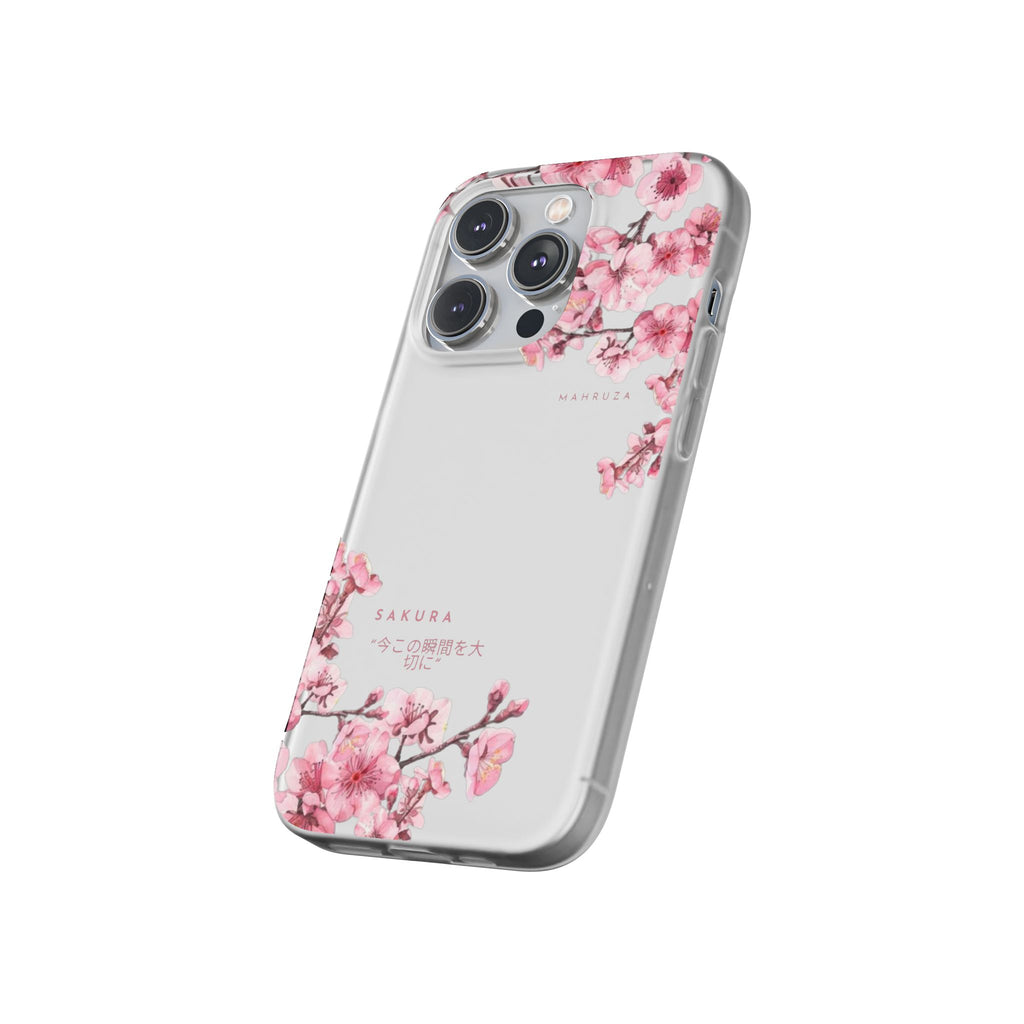 Cherry Blossom Sakura Phone Case — Flexible Clear Floral iPhone Cover