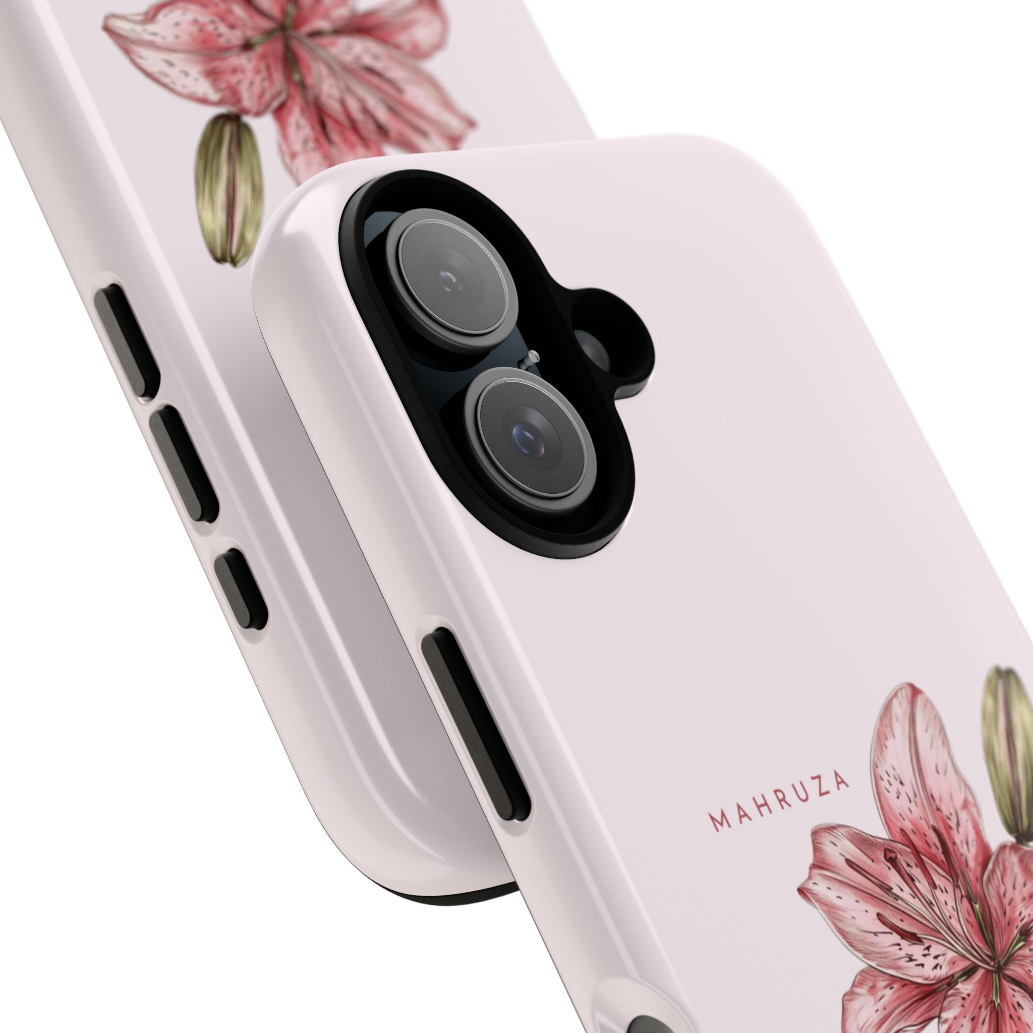 Lily Floral Tough Phone Case — Pink Botanical Quote Protective Cover