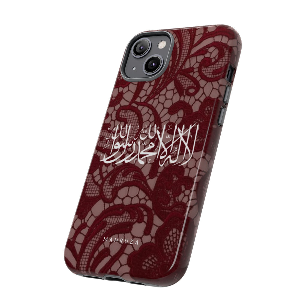 Islamic Script Lace Phone Case — Shahada Calligraphy Protective Tough Case