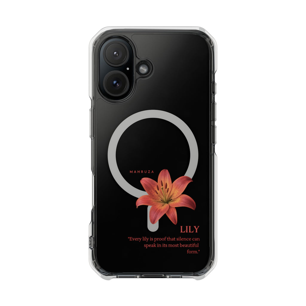 Clear Magnetic Phone Case — Lily Floral MagSafe-Compatible Design