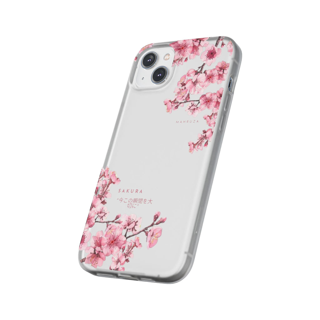 Cherry Blossom Sakura Phone Case — Flexible Clear Floral iPhone Cover