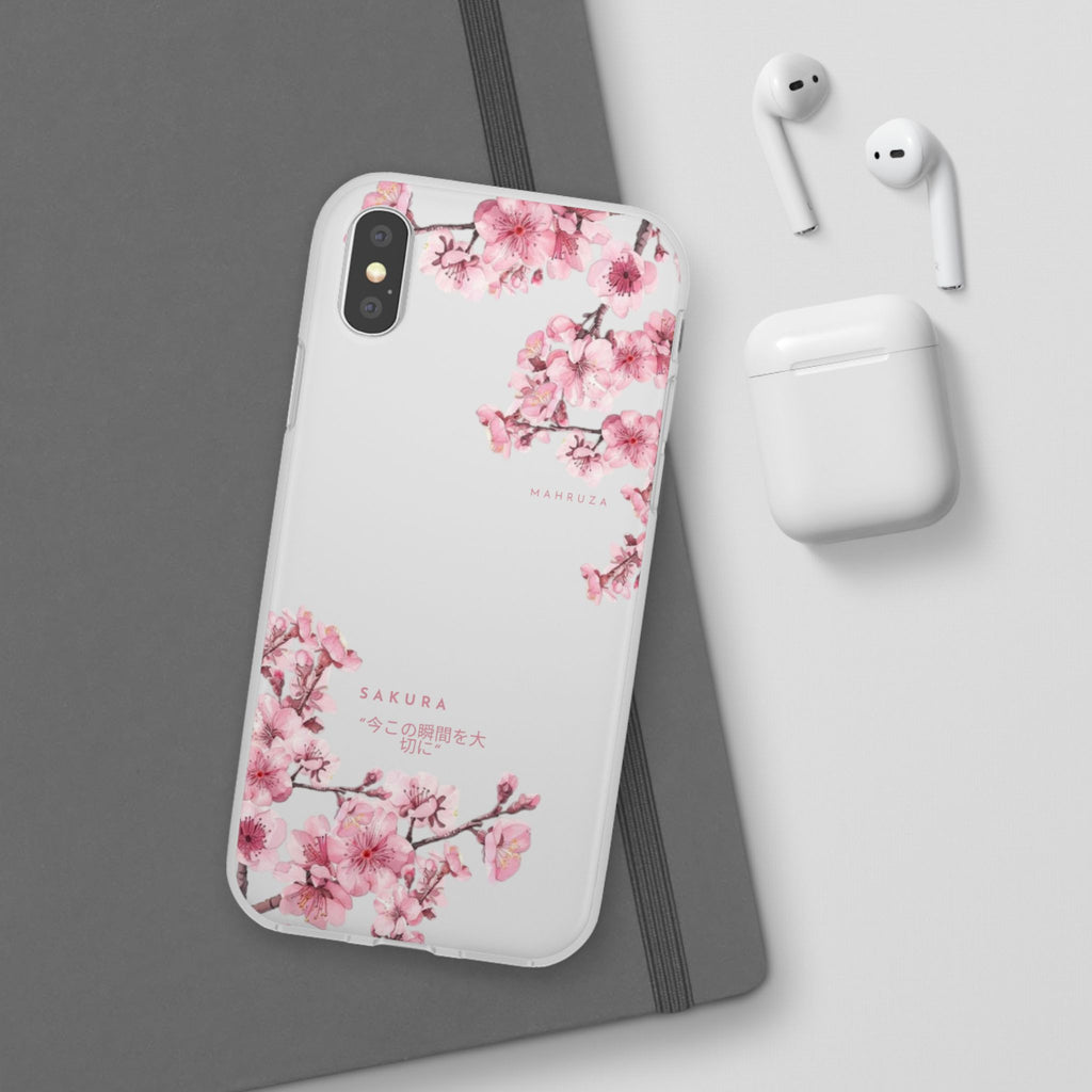 Cherry Blossom Sakura Phone Case — Flexible Clear Floral iPhone Cover