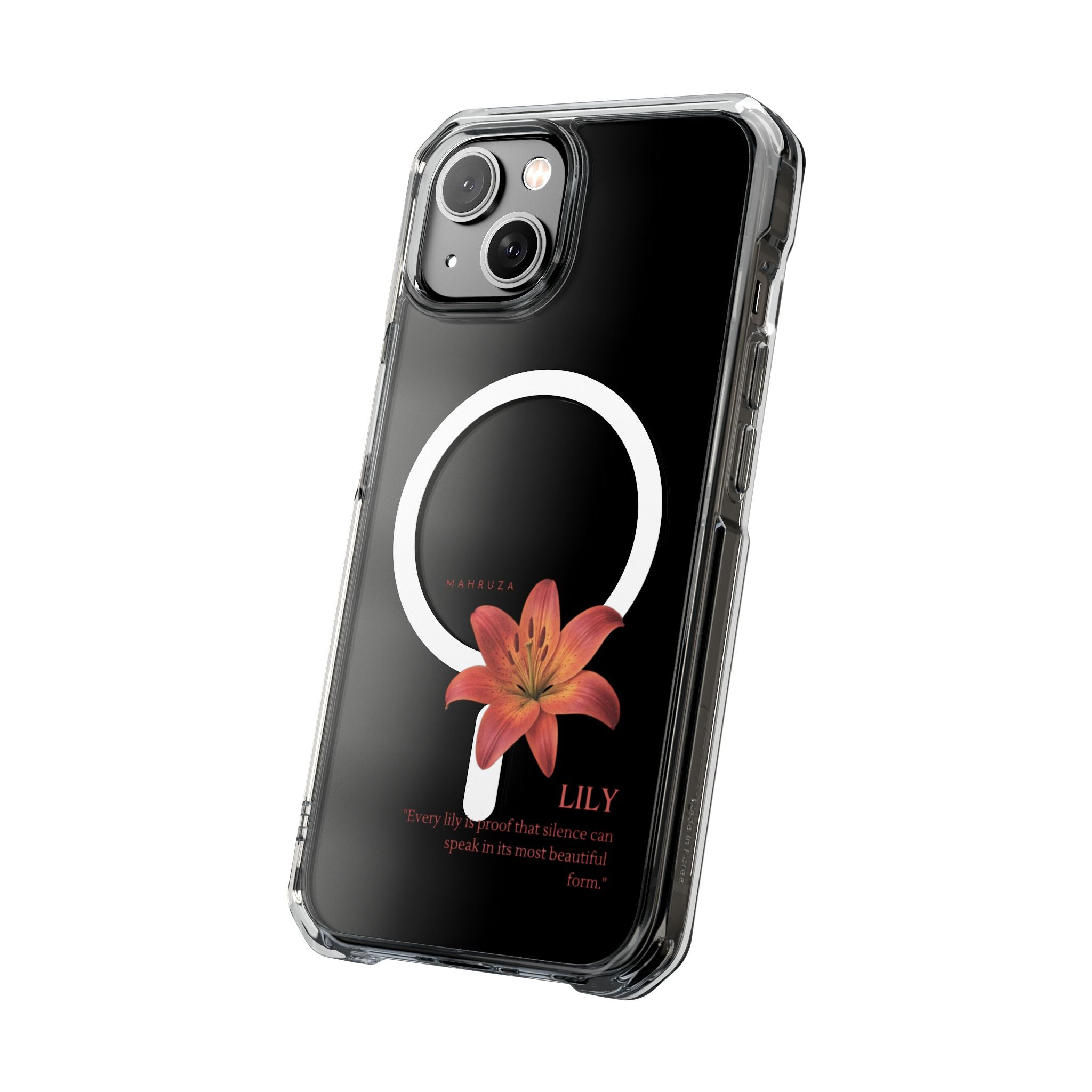 Clear Magnetic Phone Case — Lily Floral MagSafe-Compatible Design