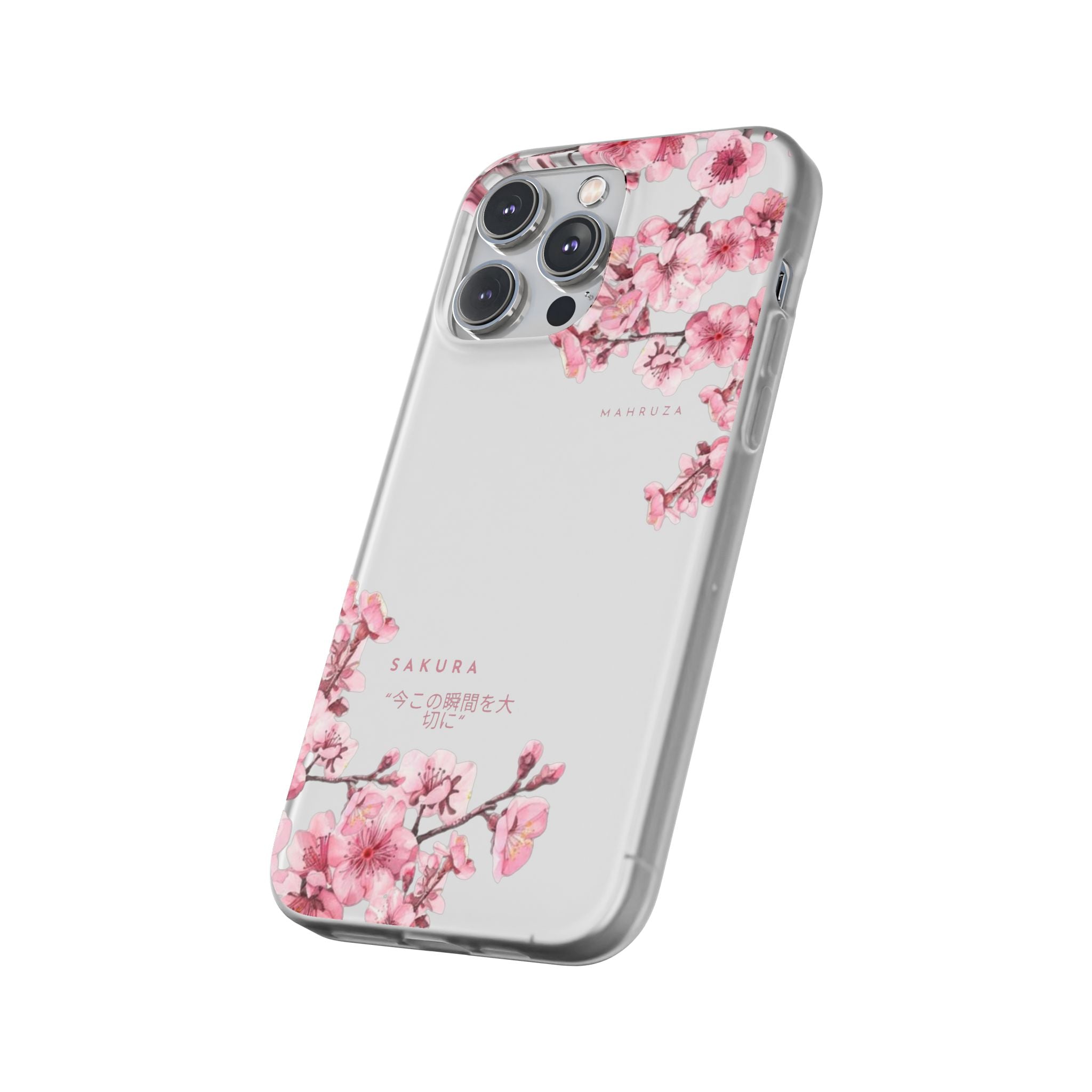 Cherry Blossom Sakura Phone Case — Flexible Clear Floral iPhone Cover