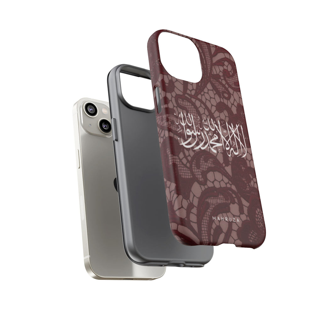 Islamic Script Lace Phone Case — Shahada Calligraphy Protective Tough Case