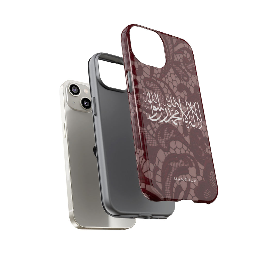 Islamic Script Lace Phone Case — Shahada Calligraphy Protective Tough Case