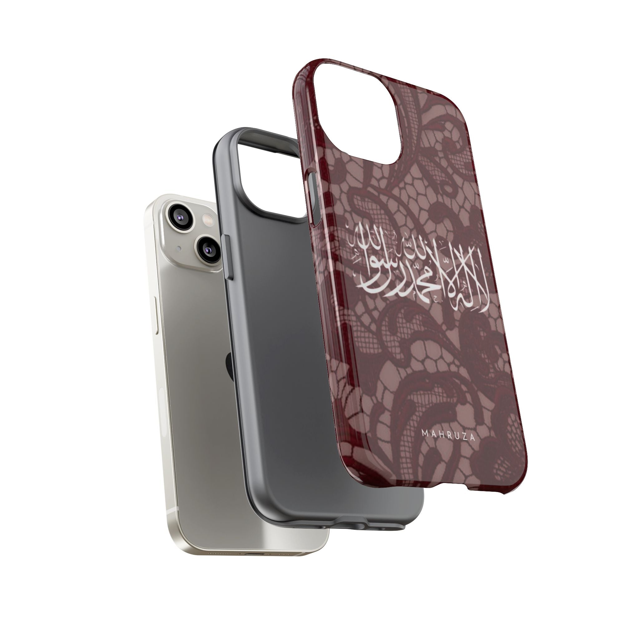 Islamic Script Lace Phone Case — Shahada Calligraphy Protective Tough Case