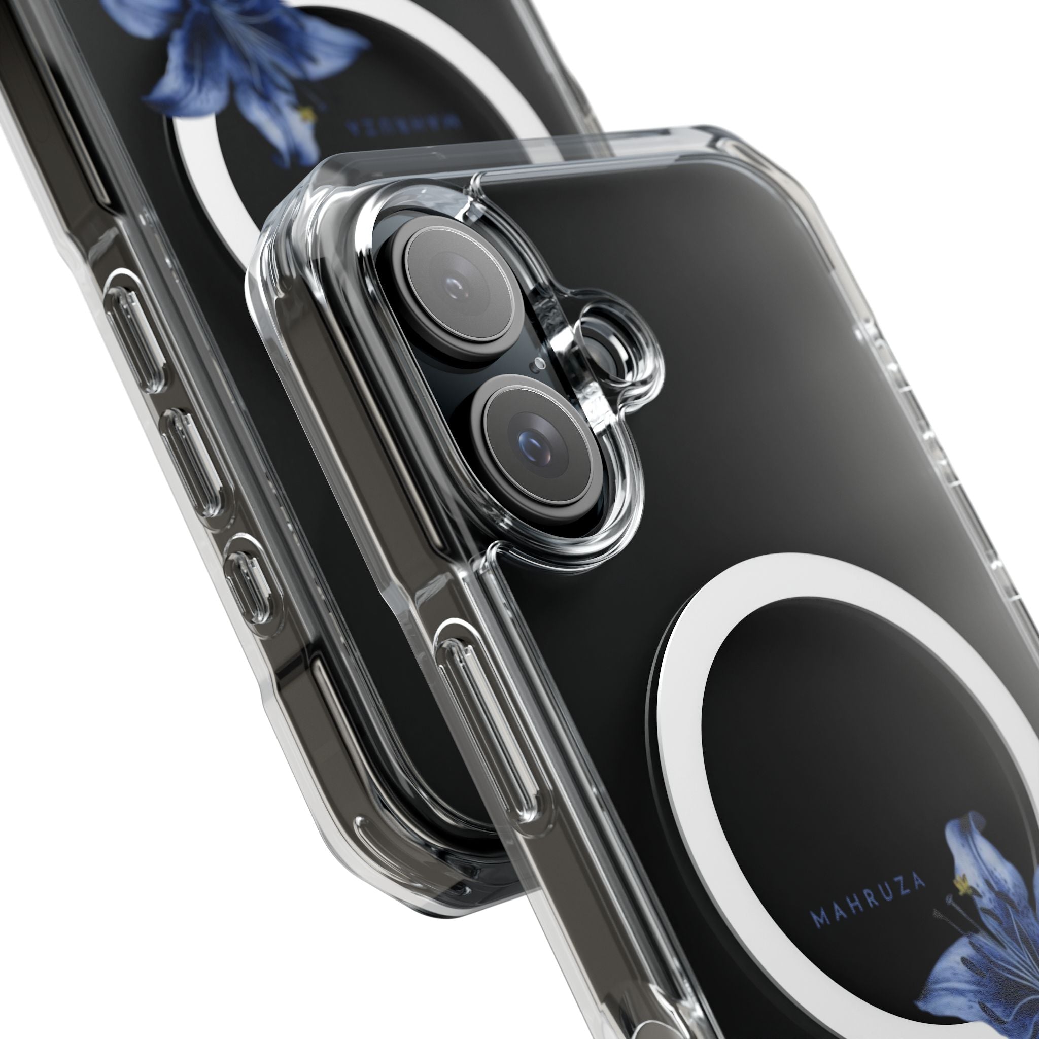 Clear Magnetic Phone Case — Blue Lily Design