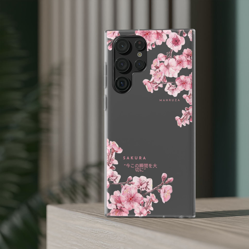 Cherry Blossom Sakura Phone Case — Flexible Clear Floral iPhone Cover