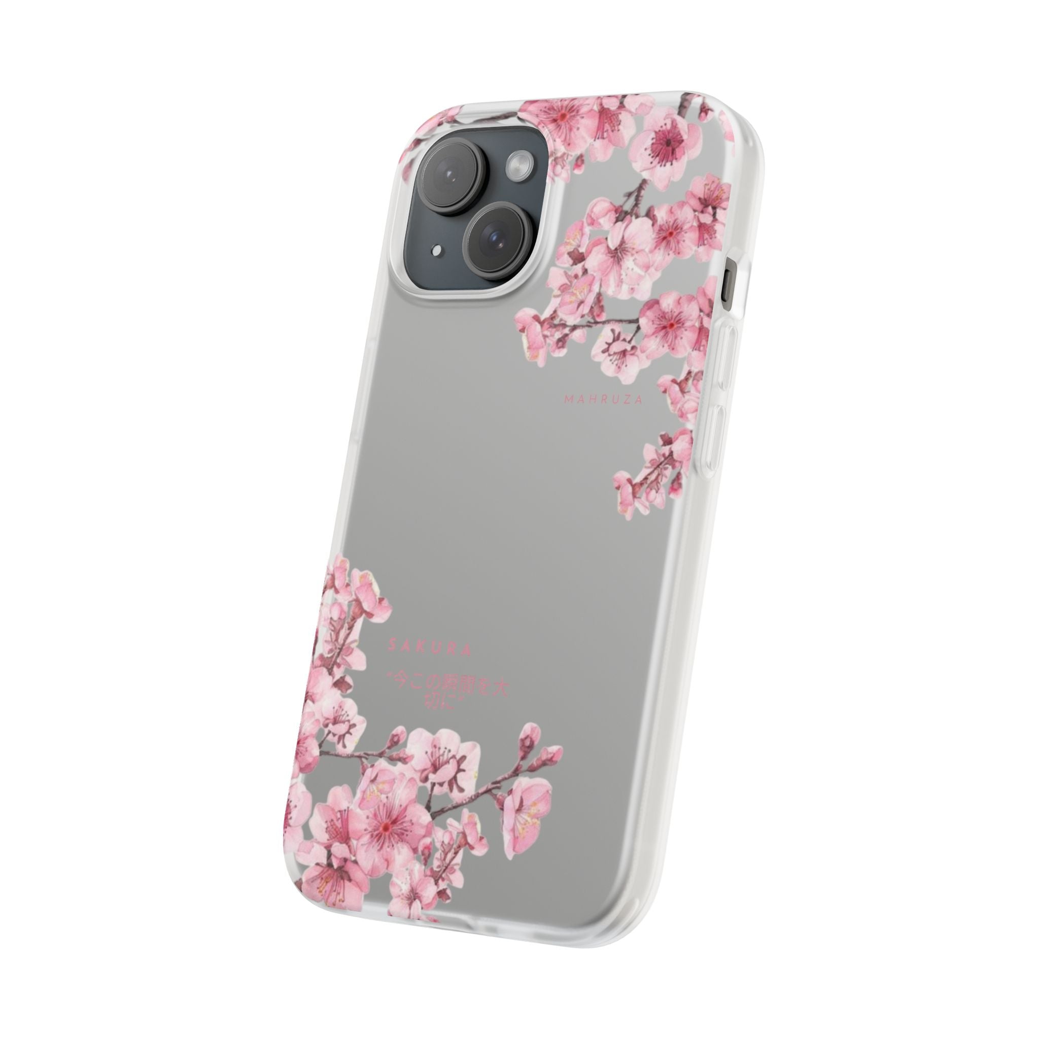 Cherry Blossom Sakura Phone Case — Flexible Clear Floral iPhone Cover