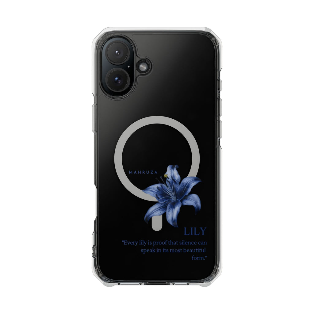 Clear Magnetic Phone Case — Blue Lily Design