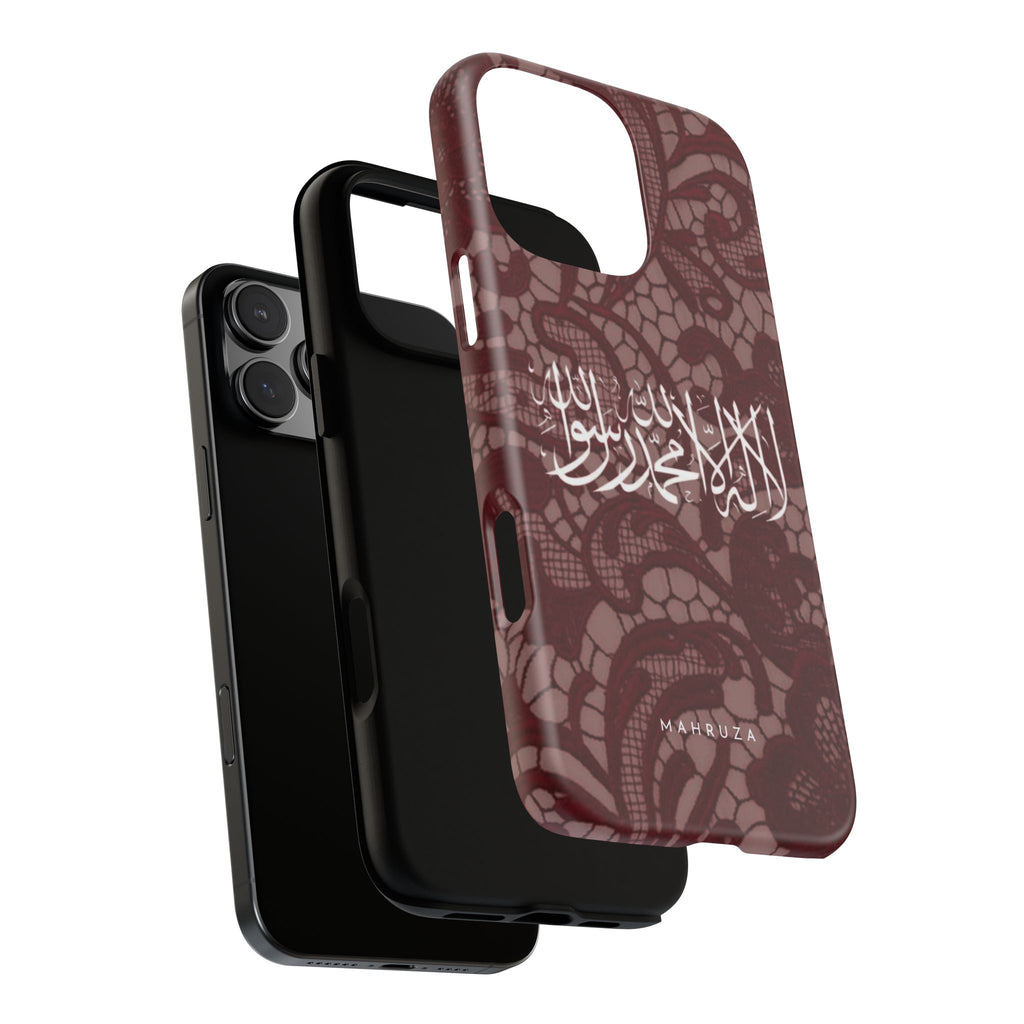 Islamic Script Lace Phone Case — Shahada Calligraphy Protective Tough Case