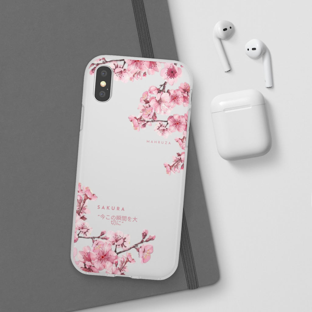 Cherry Blossom Sakura Phone Case — Flexible Clear Floral iPhone Cover