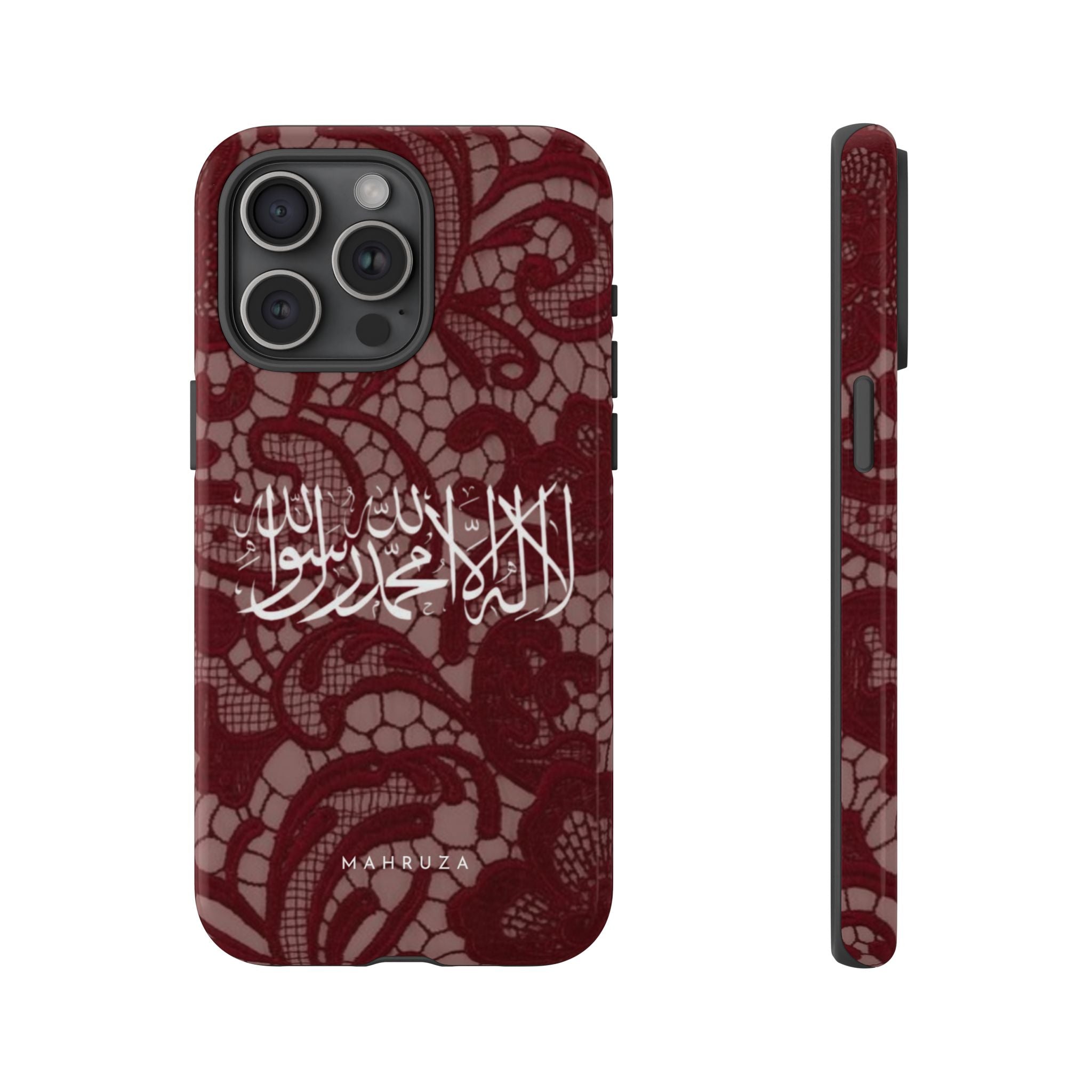 Islamic Script Lace Phone Case — Shahada Calligraphy Protective Tough Case