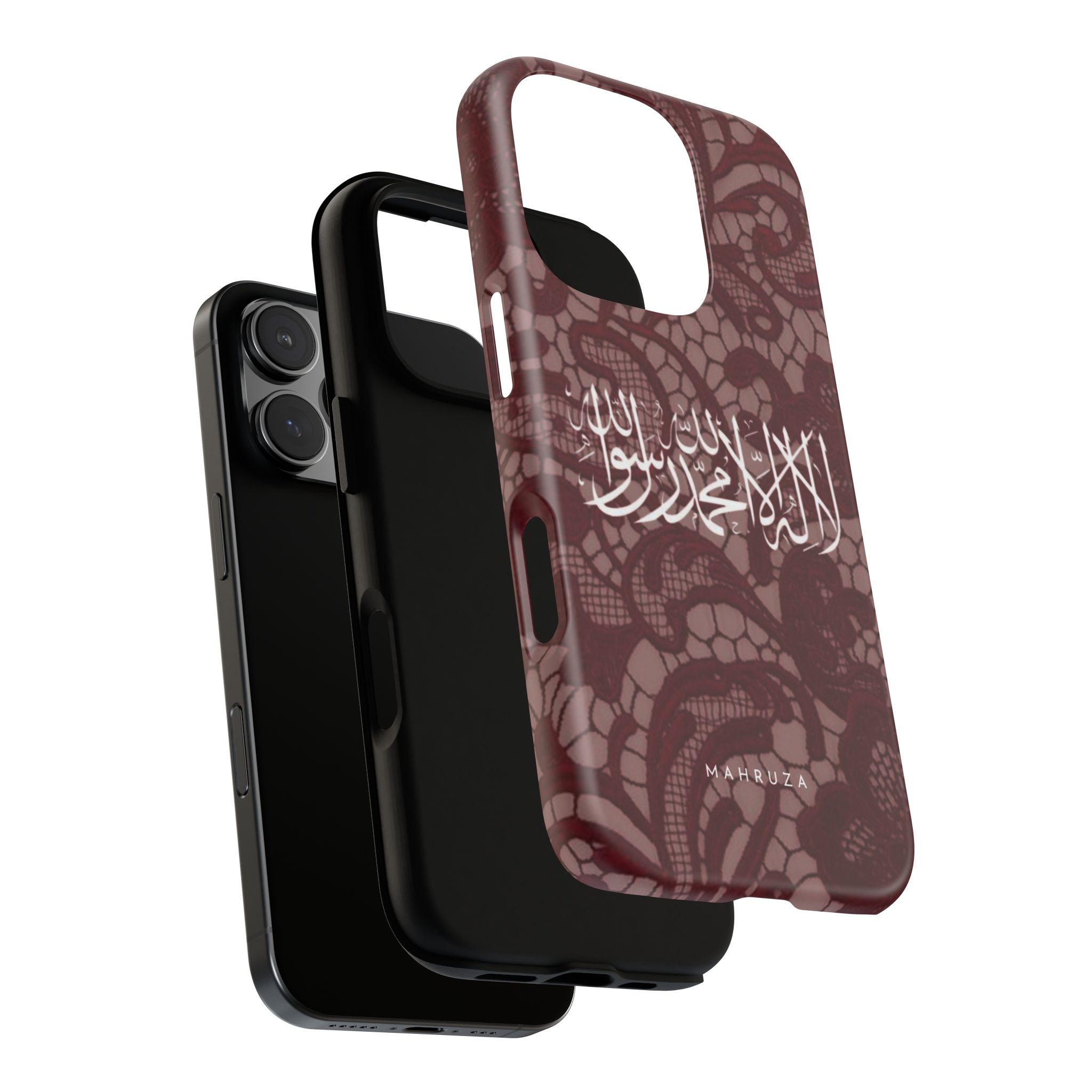 Islamic Script Lace Phone Case — Shahada Calligraphy Protective Tough Case