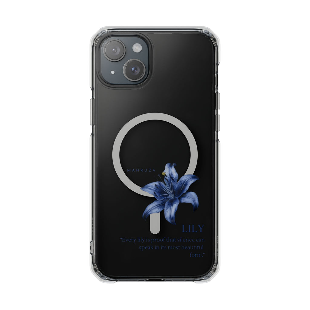 Clear Magnetic Phone Case — Blue Lily Design