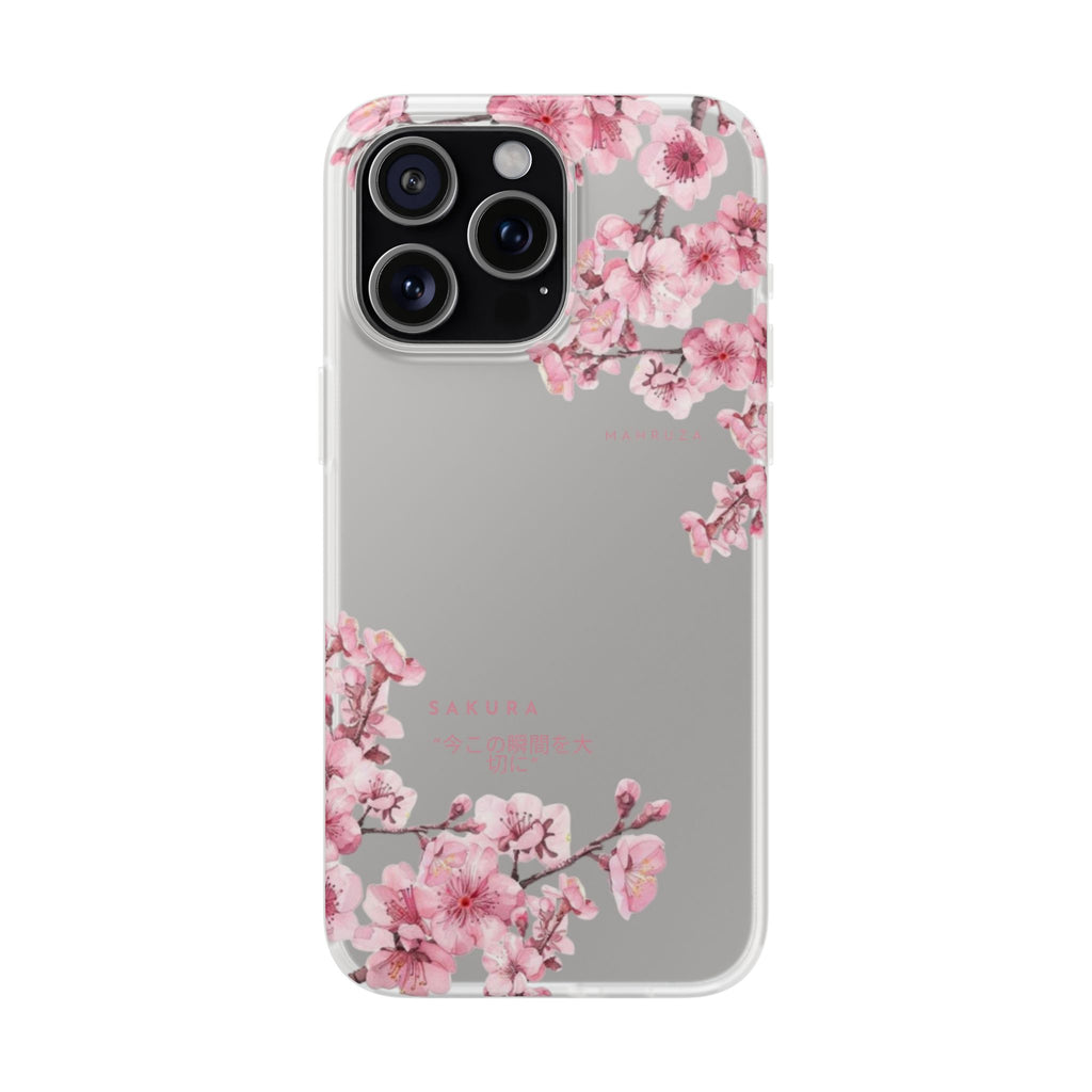 Cherry Blossom Sakura Phone Case — Flexible Clear Floral iPhone Cover