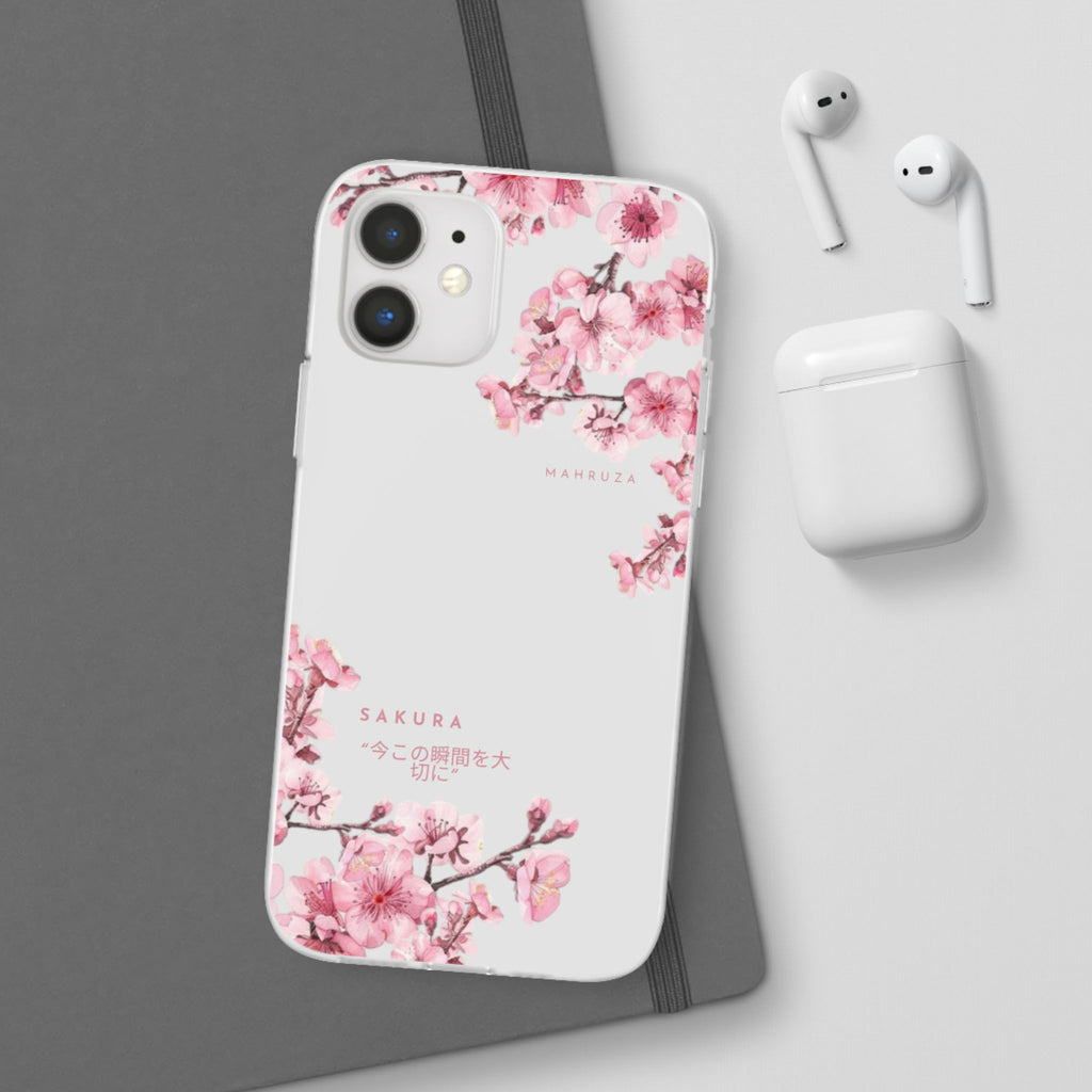 Cherry Blossom Sakura Phone Case — Flexible Clear Floral iPhone Cover