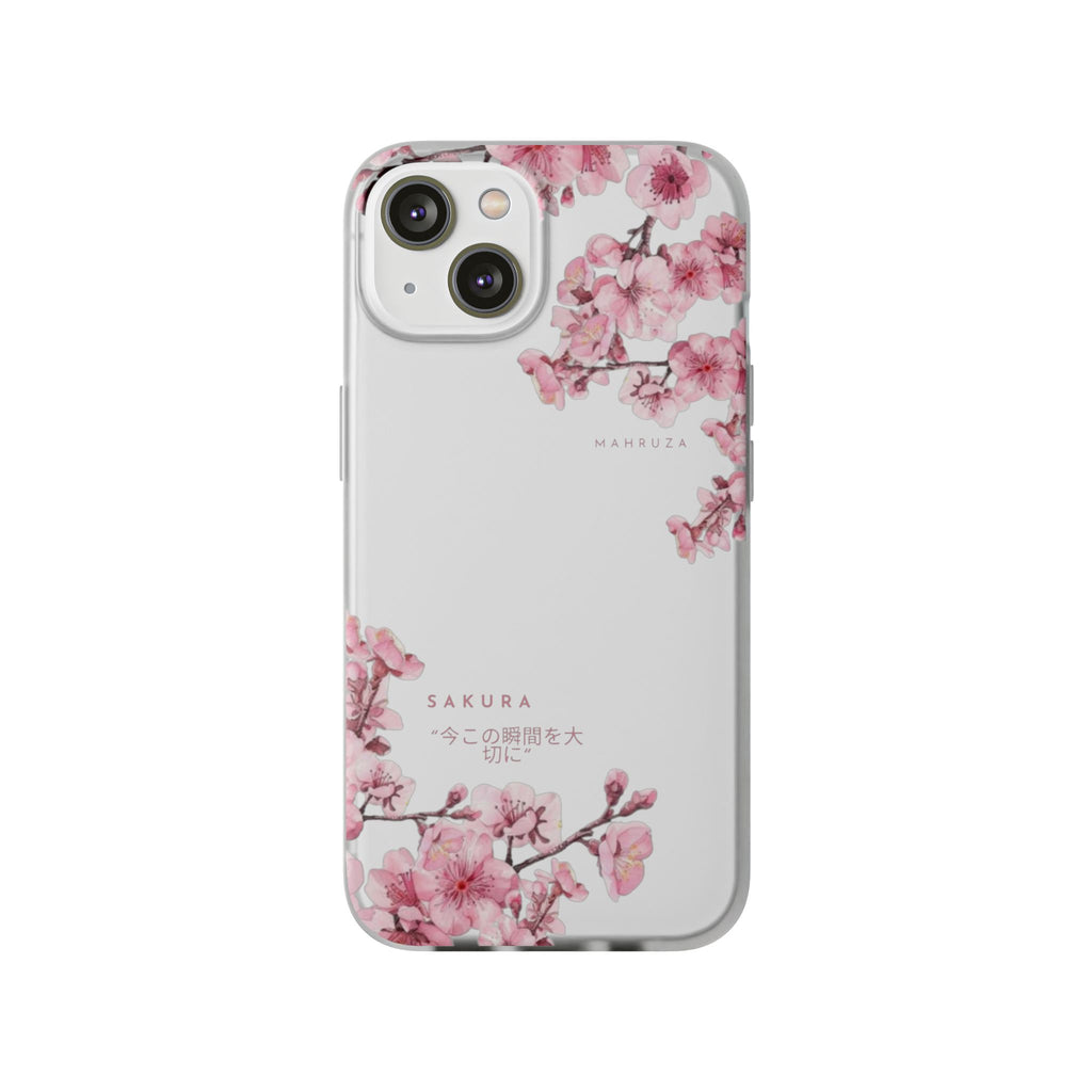 Cherry Blossom Sakura Phone Case — Flexible Clear Floral iPhone Cover