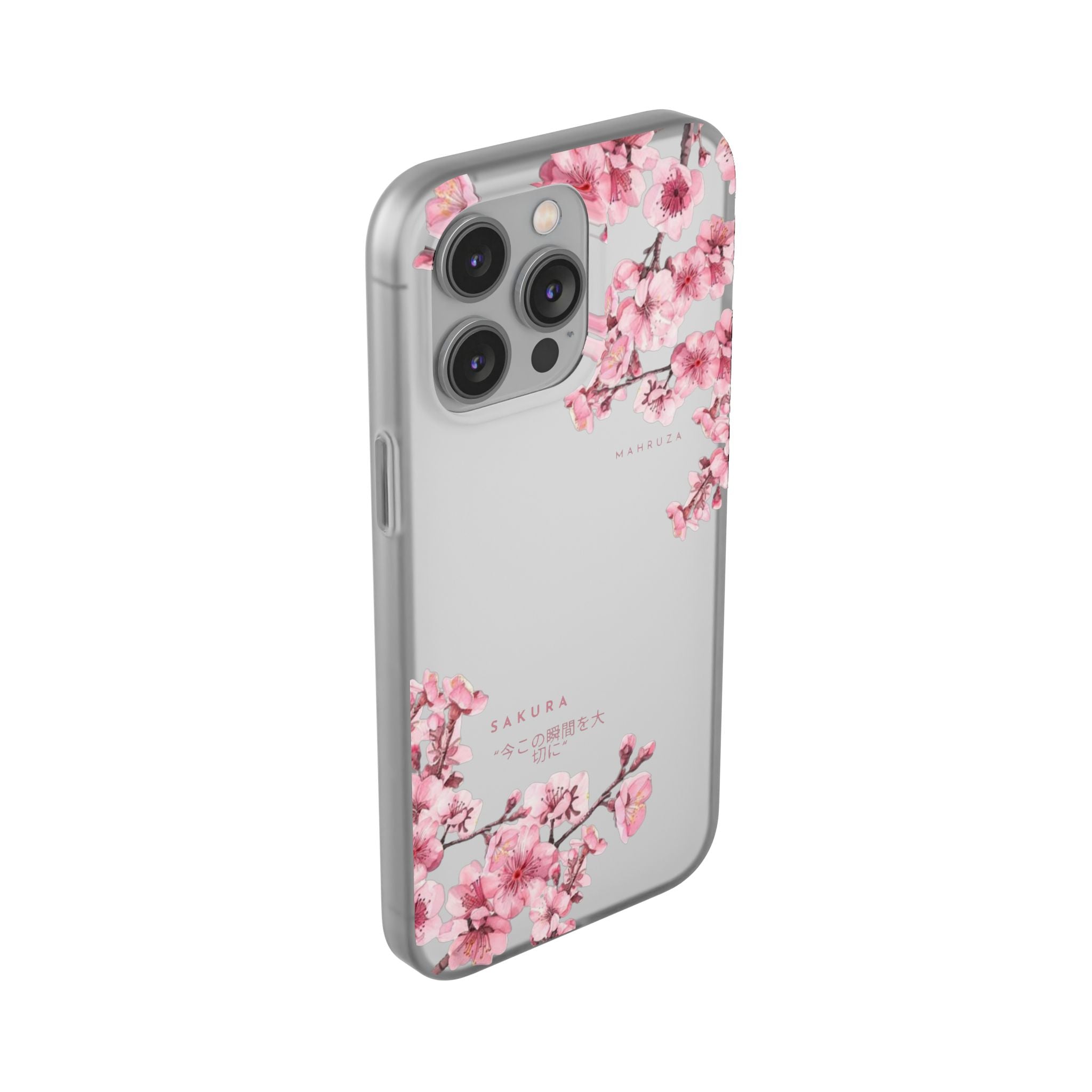 Cherry Blossom Sakura Phone Case — Flexible Clear Floral iPhone Cover