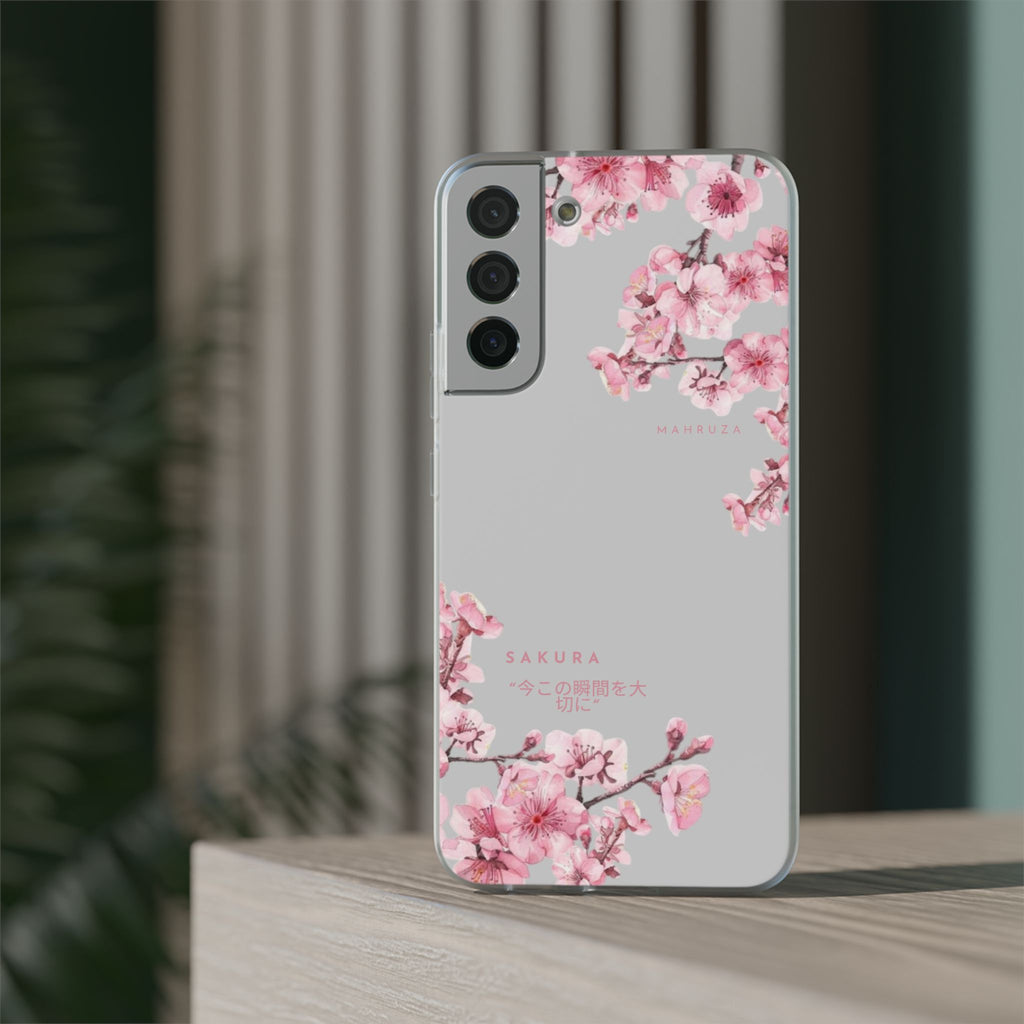 Cherry Blossom Sakura Phone Case — Flexible Clear Floral iPhone Cover