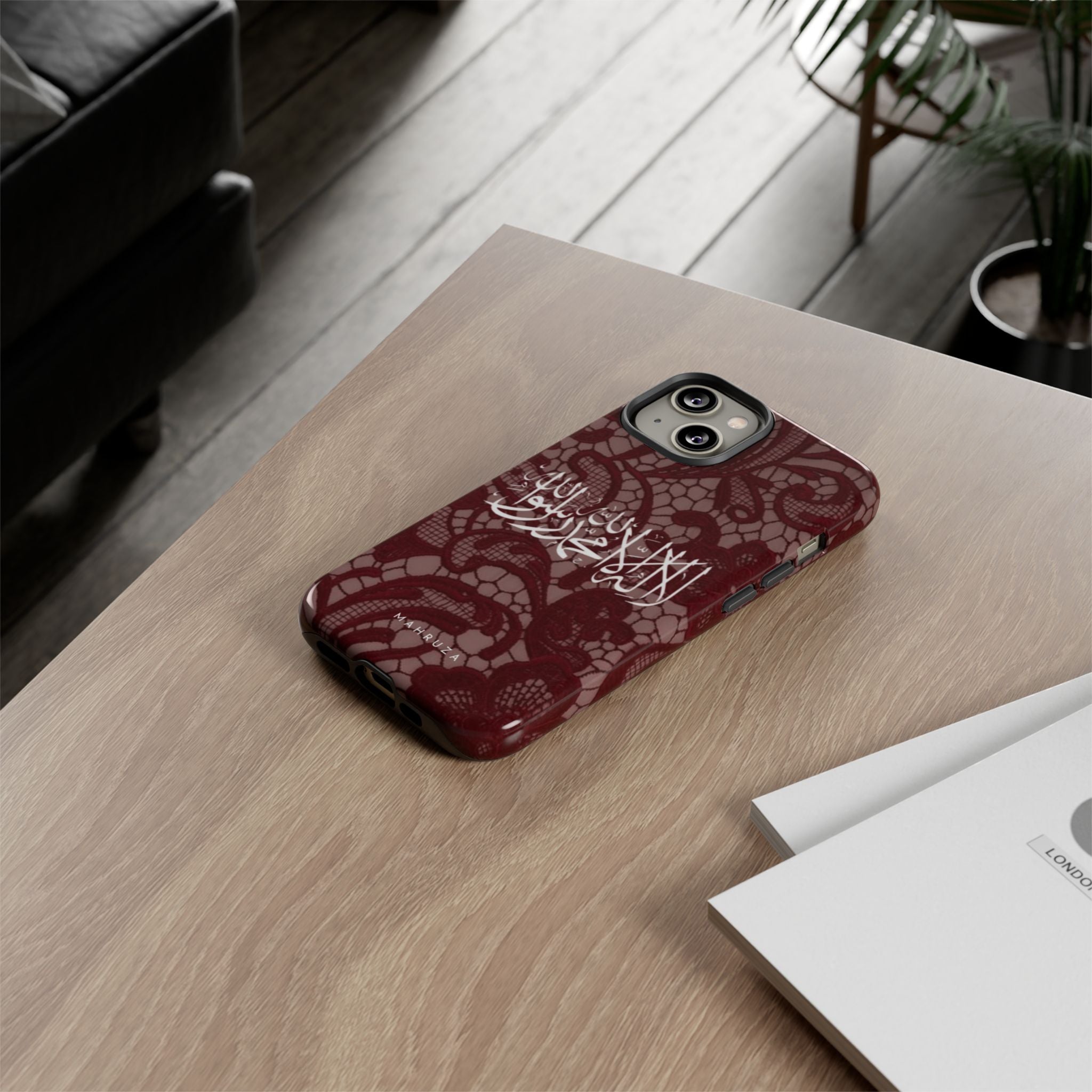 Islamic Script Lace Phone Case — Shahada Calligraphy Protective Tough Case