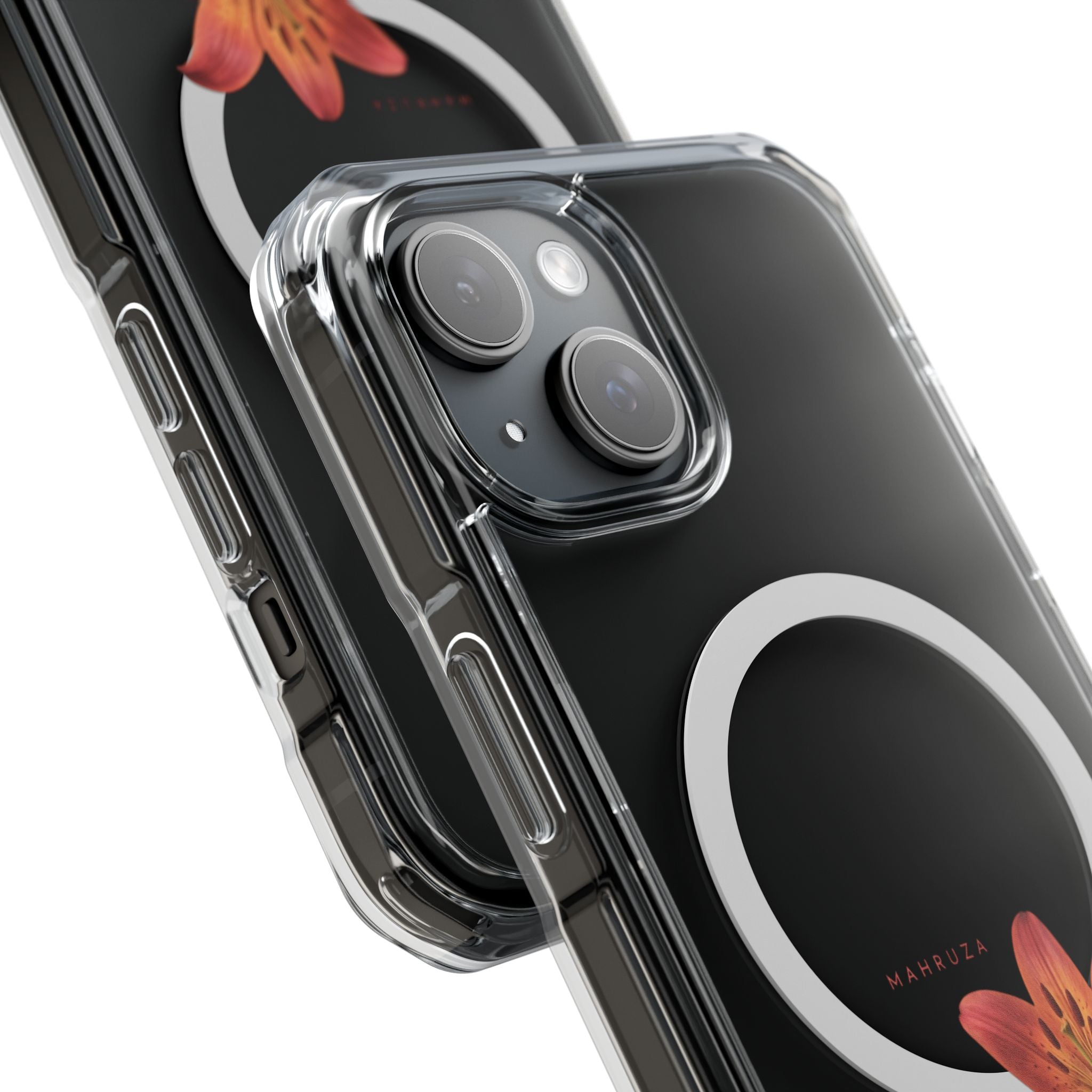 Clear Magnetic Phone Case — Lily Floral MagSafe-Compatible Design