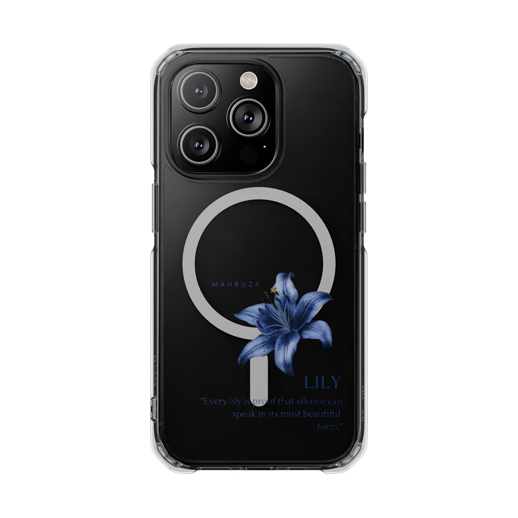 Clear Magnetic Phone Case — Blue Lily Design