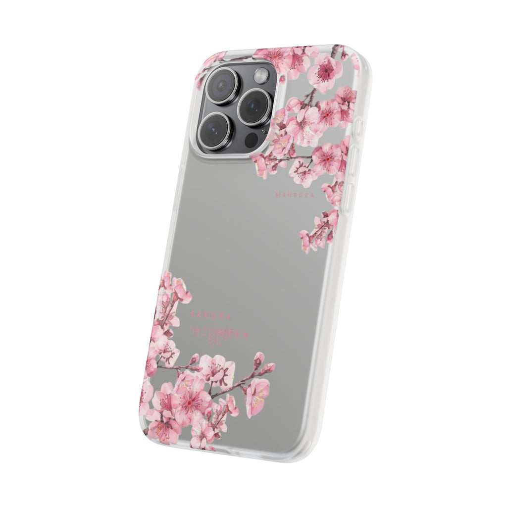 Cherry Blossom Sakura Phone Case — Flexible Clear Floral iPhone Cover