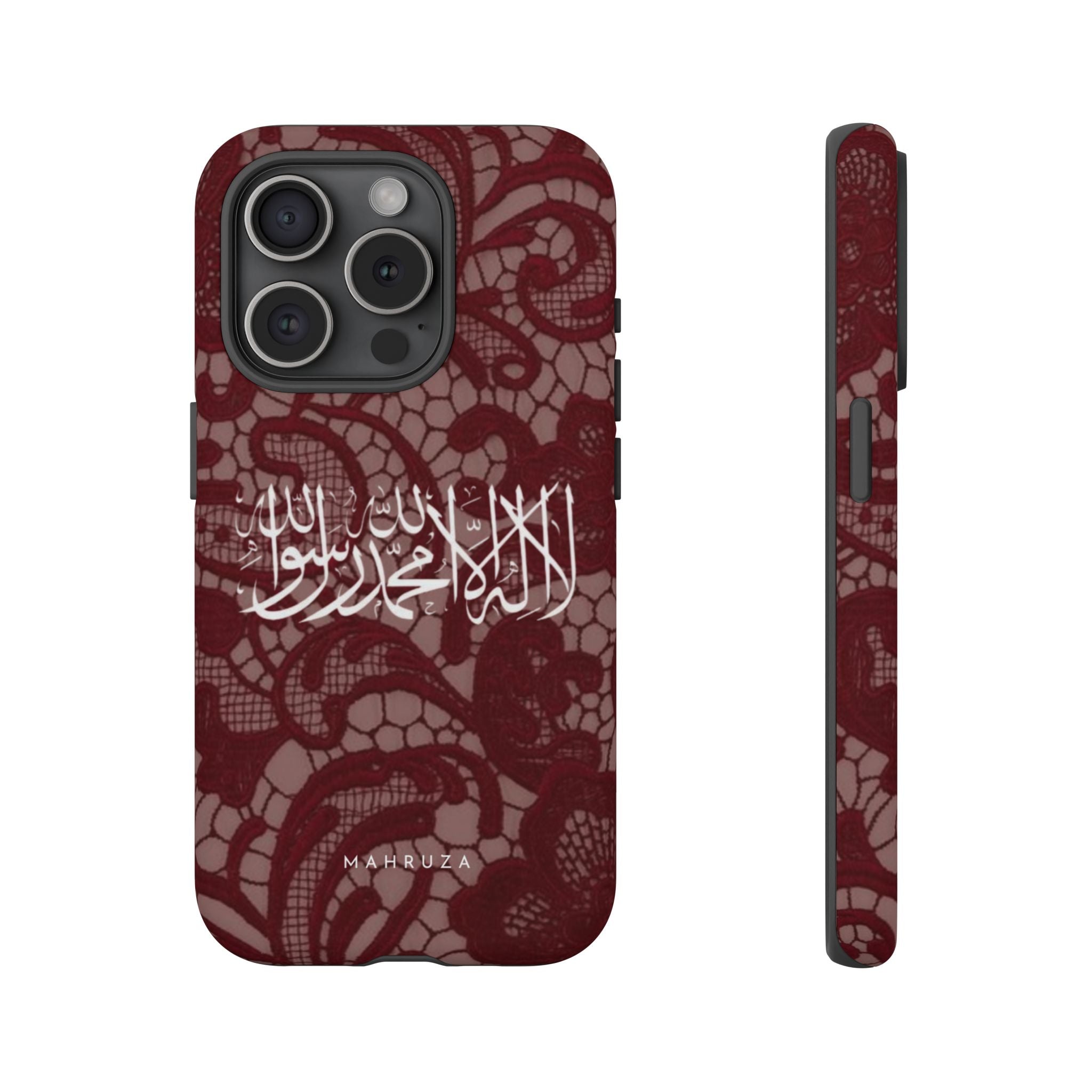 Islamic Script Lace Phone Case — Shahada Calligraphy Protective Tough Case
