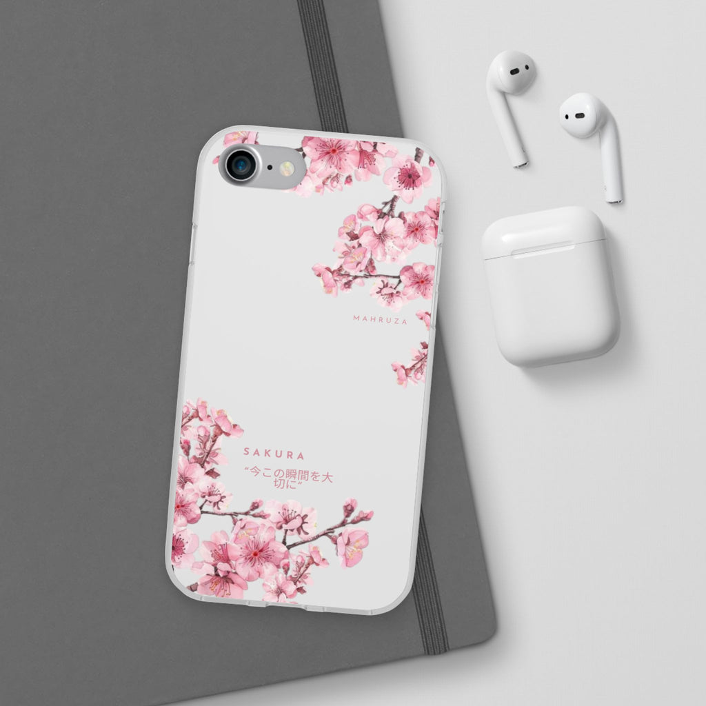 Cherry Blossom Sakura Phone Case — Flexible Clear Floral iPhone Cover