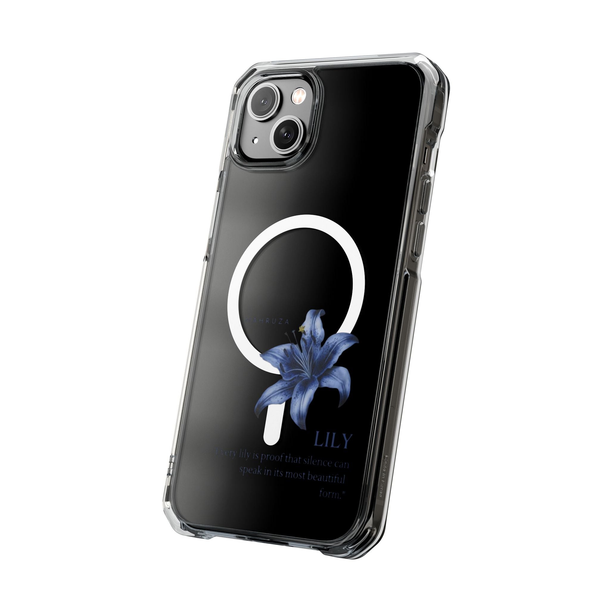 Clear Magnetic Phone Case — Blue Lily Design