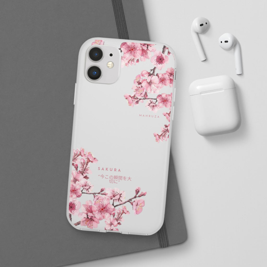 Cherry Blossom Sakura Phone Case — Flexible Clear Floral iPhone Cover