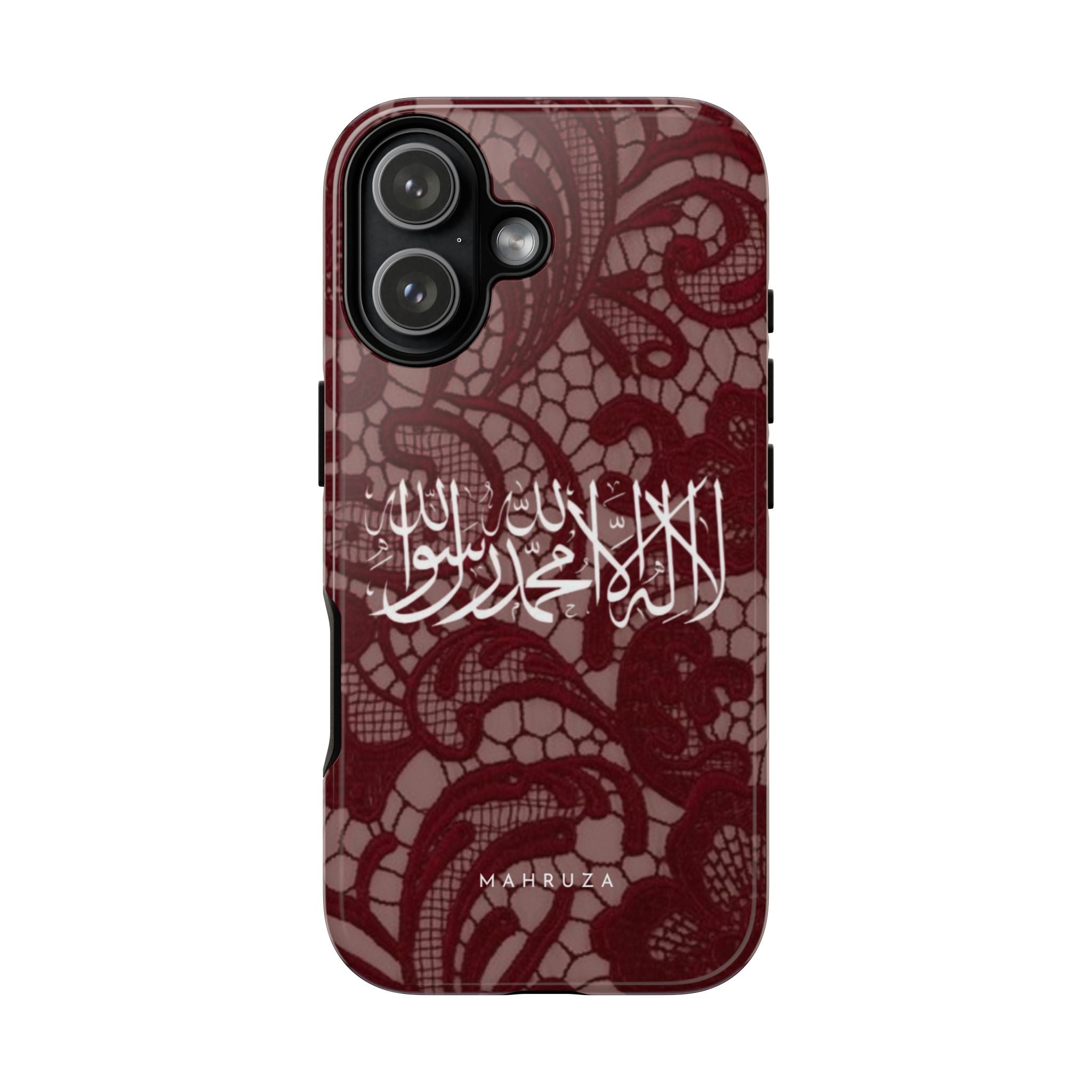 Islamic Script Lace Phone Case — Shahada Calligraphy Protective Tough Case